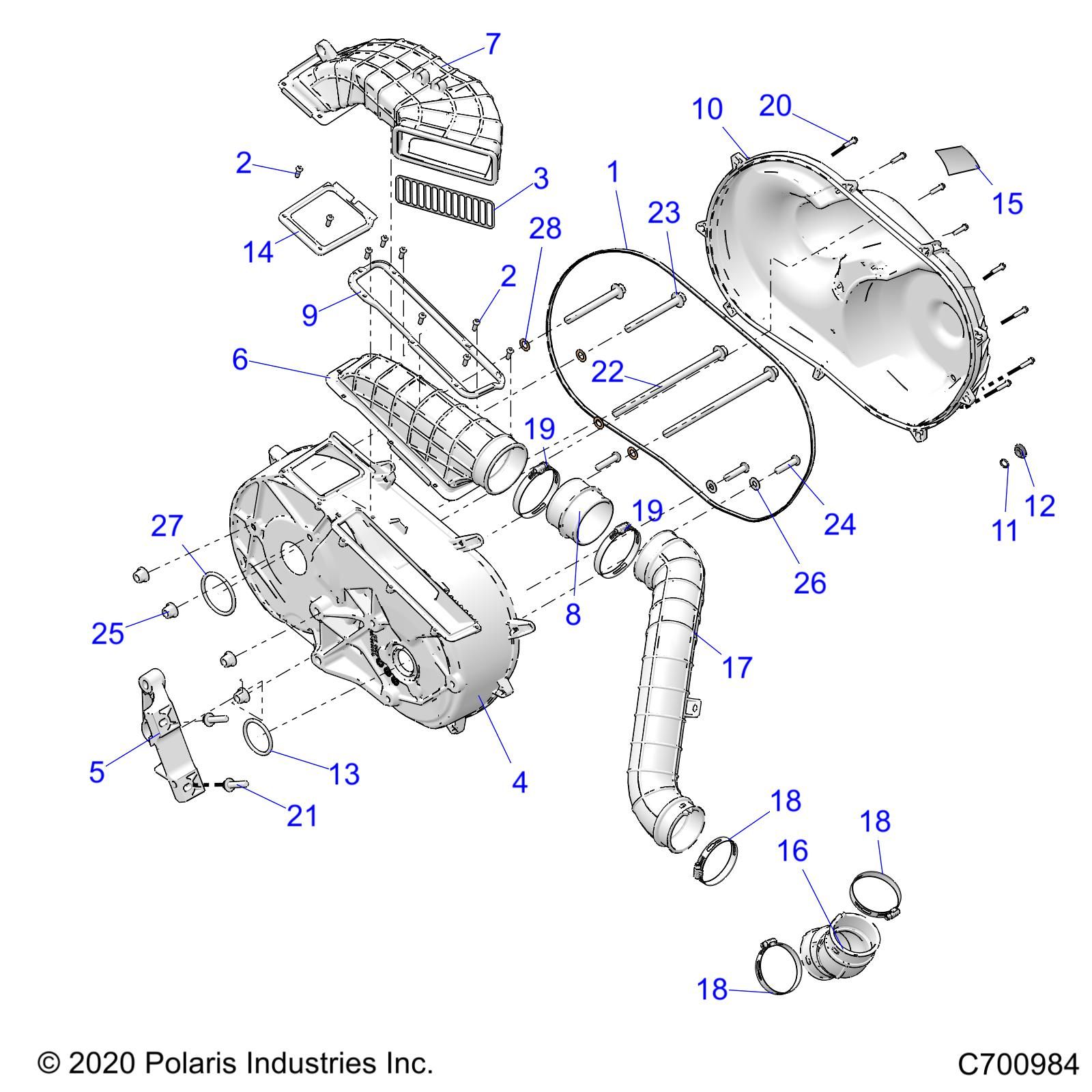 TRANSMISSION CARTER DEMBRAYAGE POUR RANGER CREW XP1000 EPS TX CA 2020