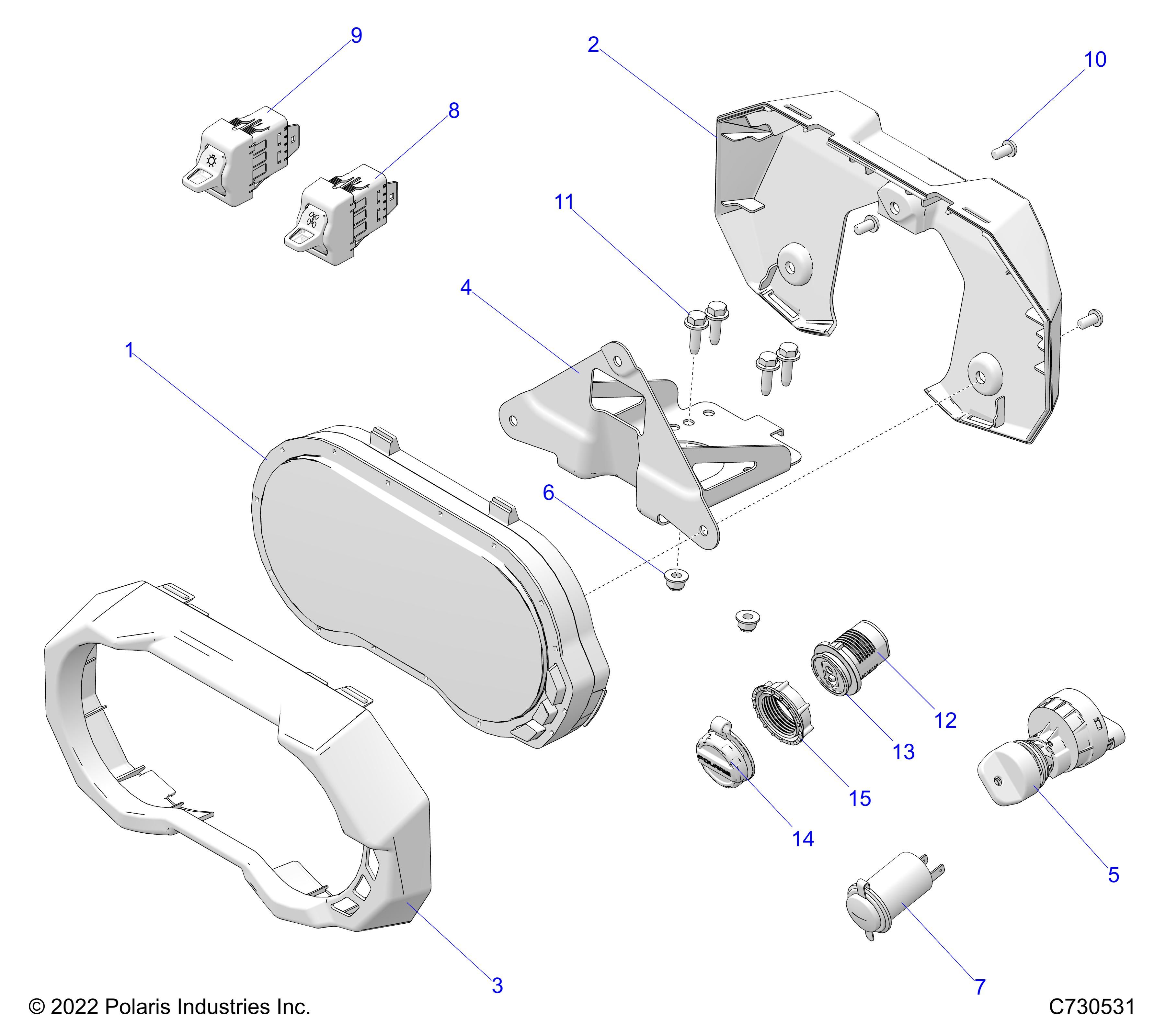 ELECTRIQUE INSTRUMENTS DU TABLEAU DE BORDS ET CONTROLEURS POUR RZR 74 T RCR R02 2023