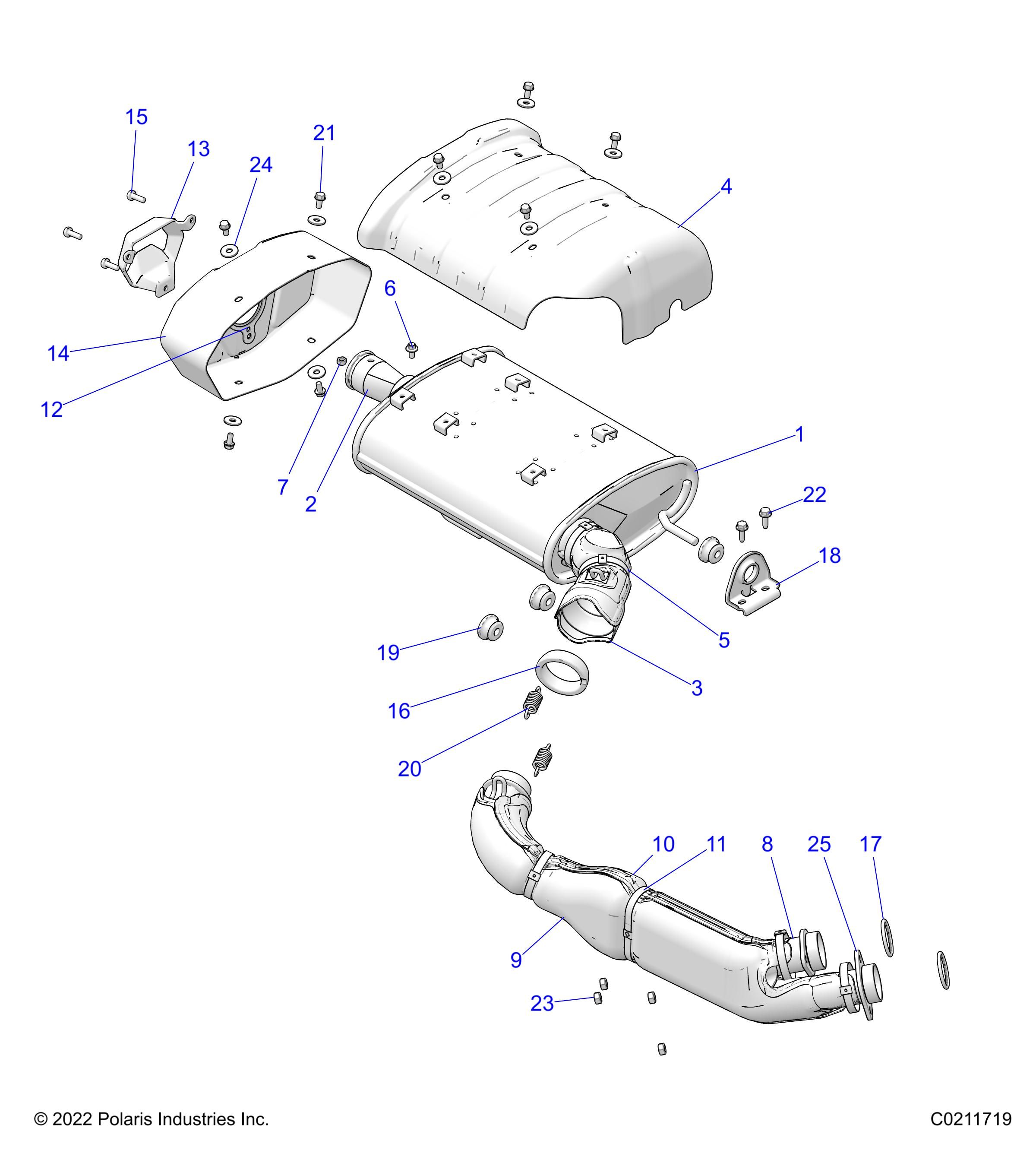 MOTEUR ECHAPPEMENT POUR SPORTSMAN XP 1000 55 49S R02 2023