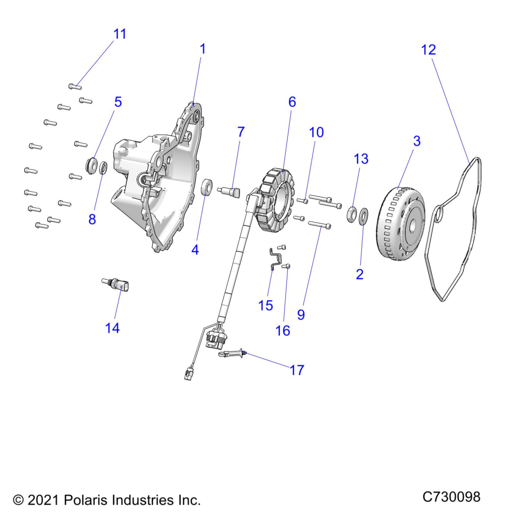 MOTEUR STATOR COVER ET VOLANT MOTEUR POUR R22MAK57B4 RANGER 570 RIDE COMMAND 2022