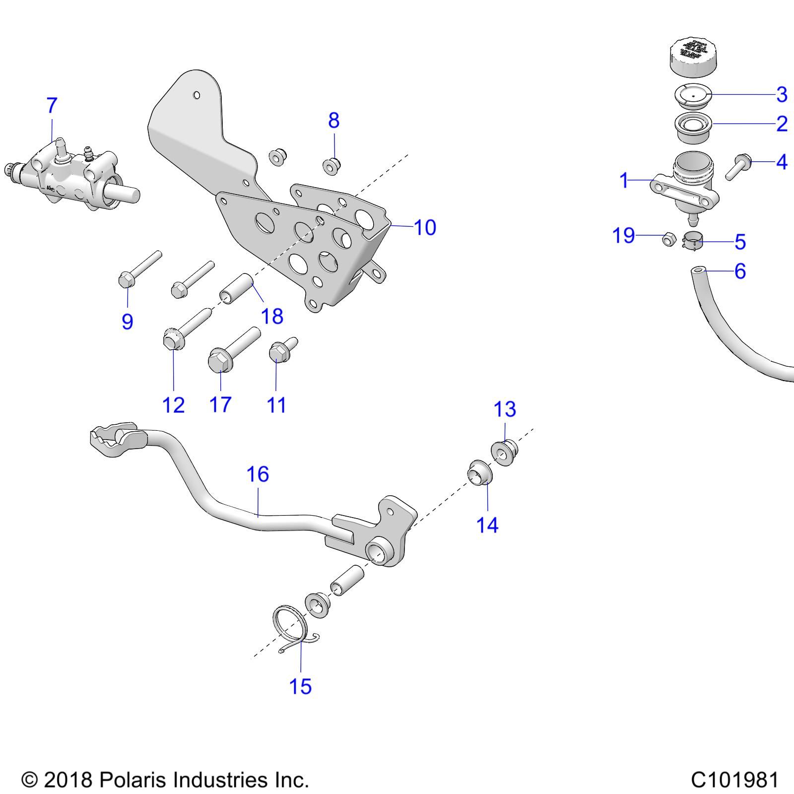 FREINS PEDALE DE FREIN ET MAITRE CYLINDRE POUR SPORTSMAN XP 1000 55 49S 2023
