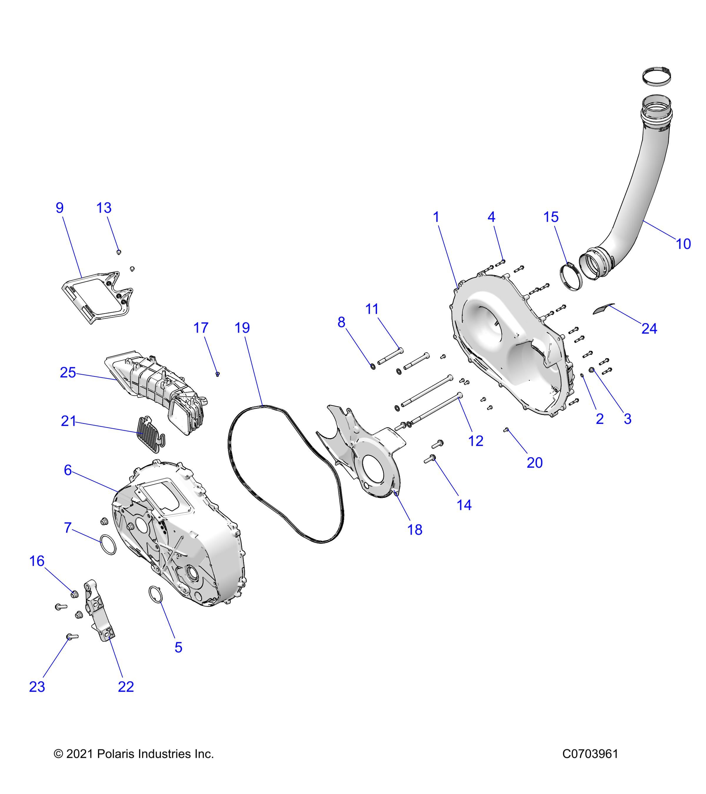 TRANSMISSION CARTER DEMBRAYAGE POUR RZR XP 4 1000 PREMIUM EVAP R01 2024