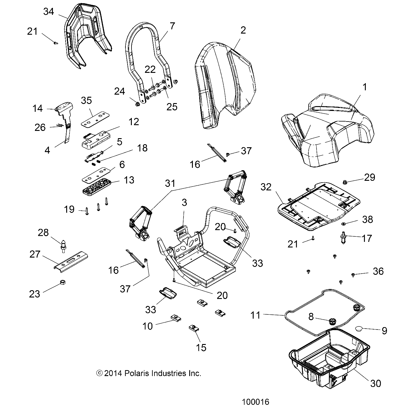 CARROSSERIE SIEGE PASSAGER POUR SPORTSMAN TOURING XP 850 48 2020