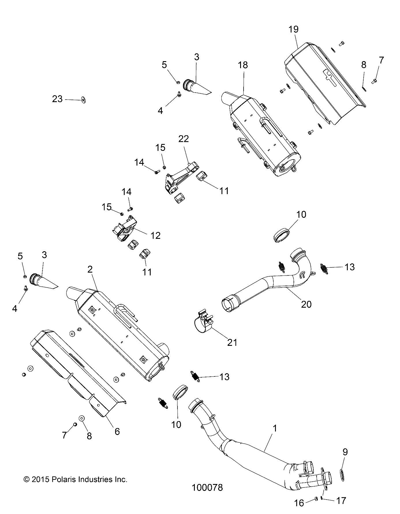 MOTEUR ECHAPPEMENT POUR SCRAMBLER XP 1000 2016