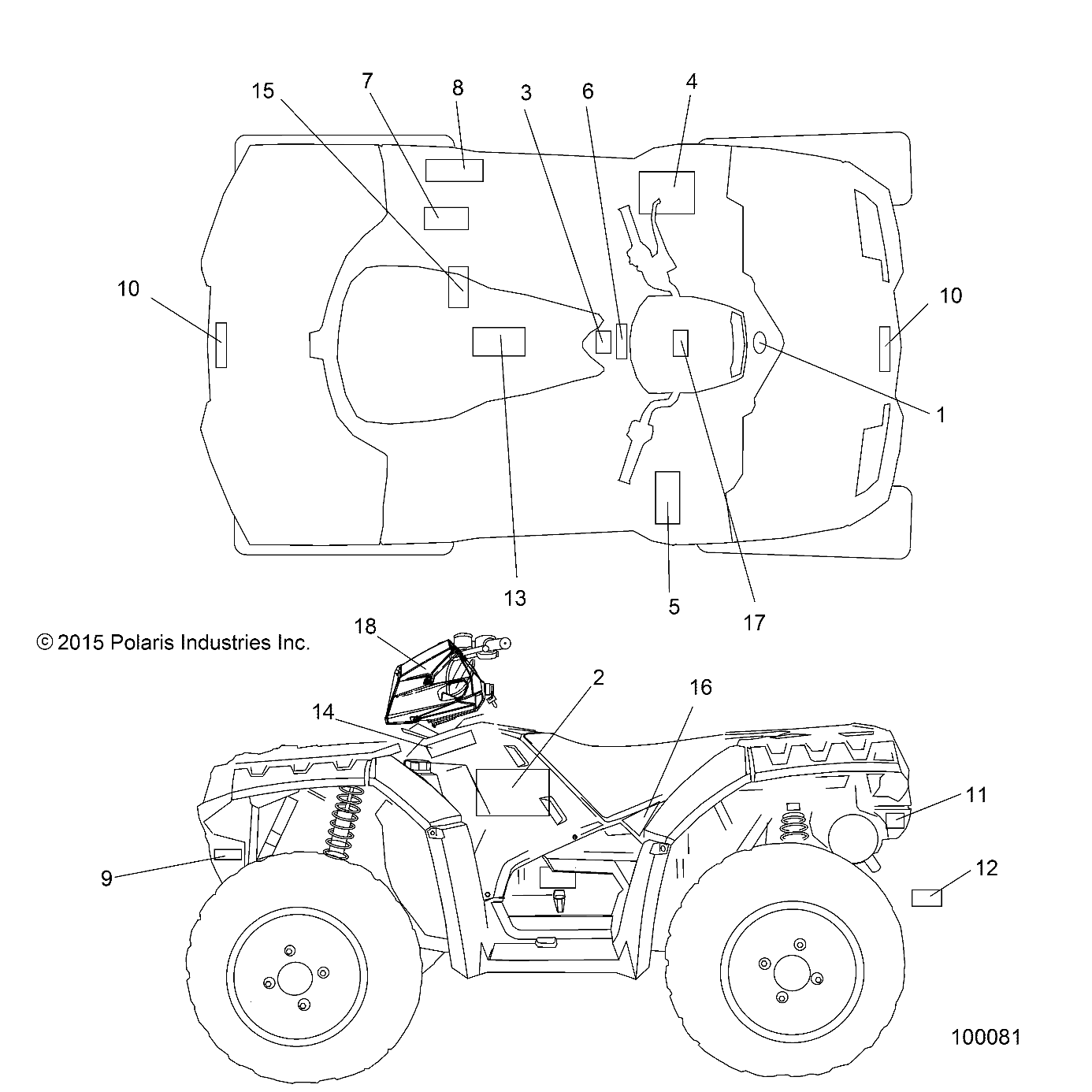 CARROSSERIE AUTOCOLLANTS POUR SPORTSMAN XP 1000 2016