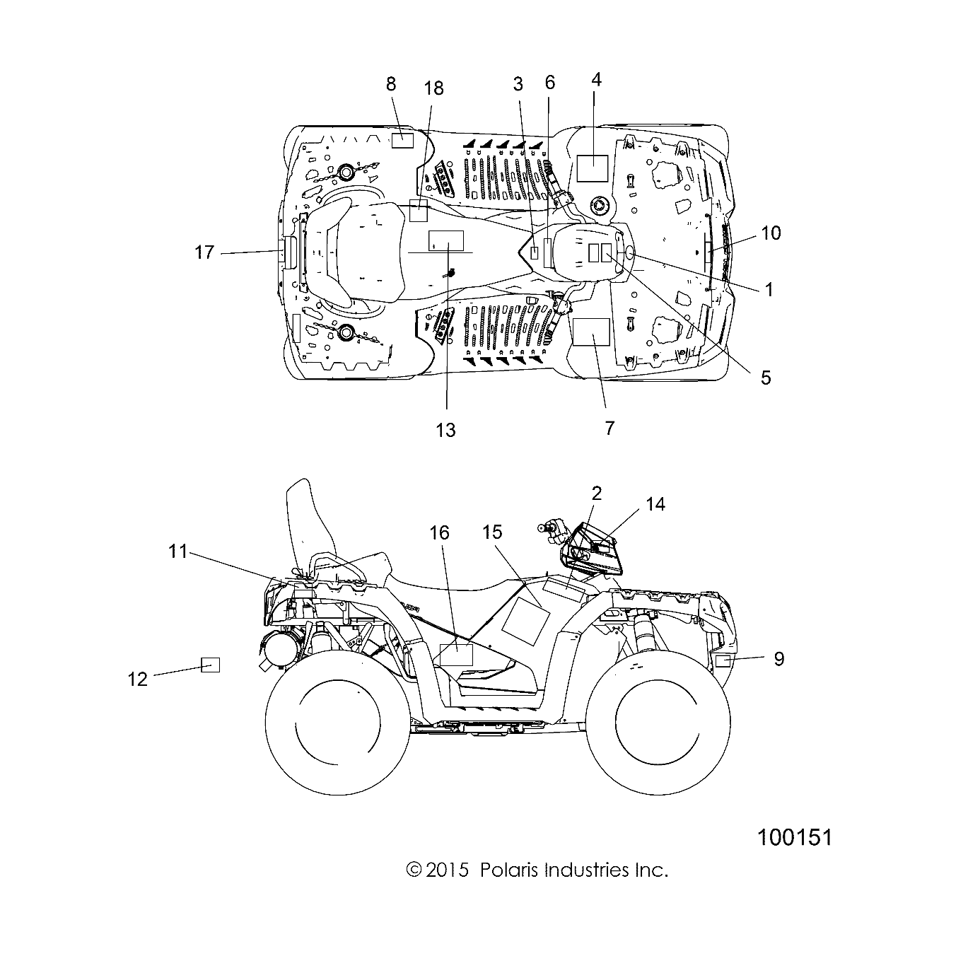 CARROSSERIE AUTOCOLLANTS POUR SPORTSMAN TOURING 1000 2016