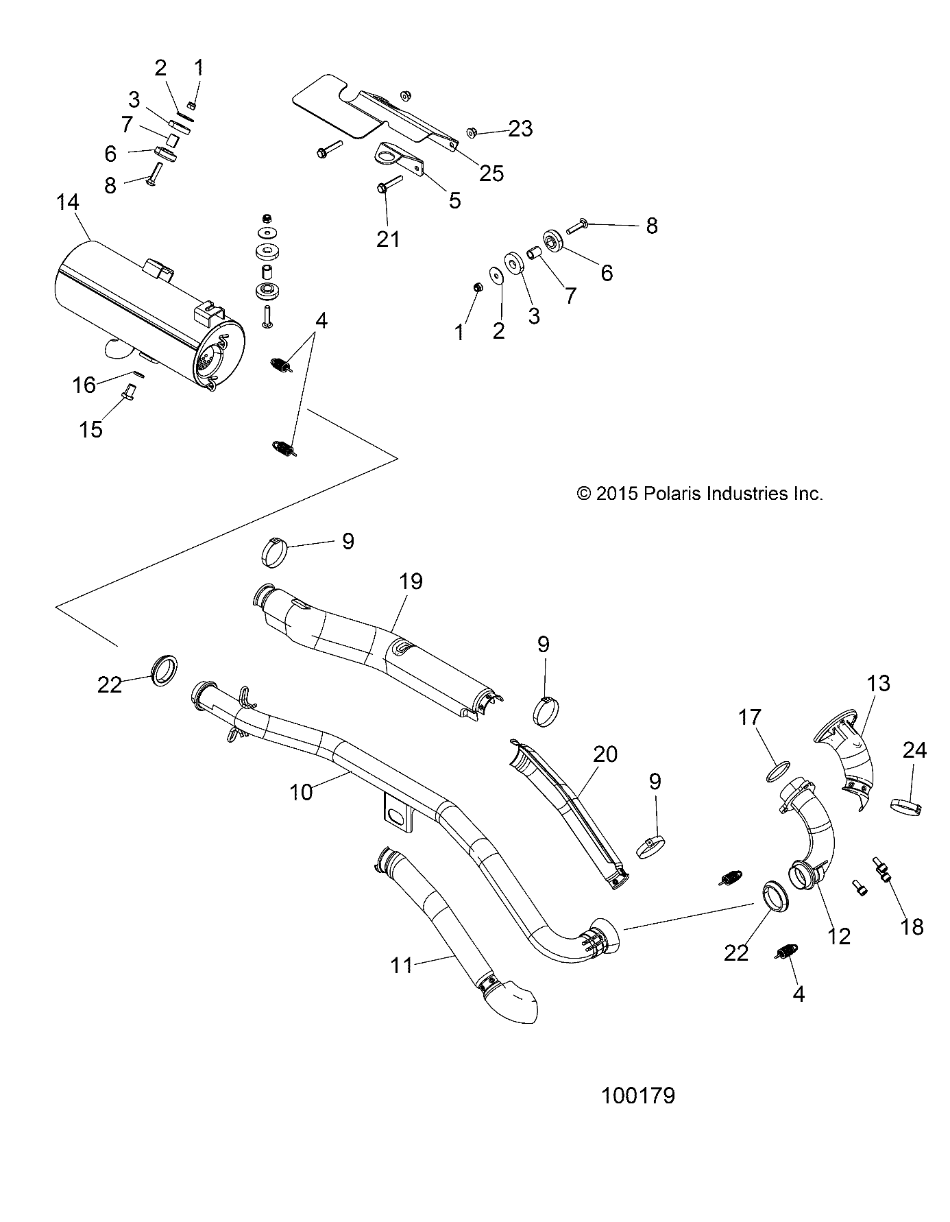 MOTEUR ECHAPPEMENT POUR SPORTSMAN 570 EFI UTE HD 2016