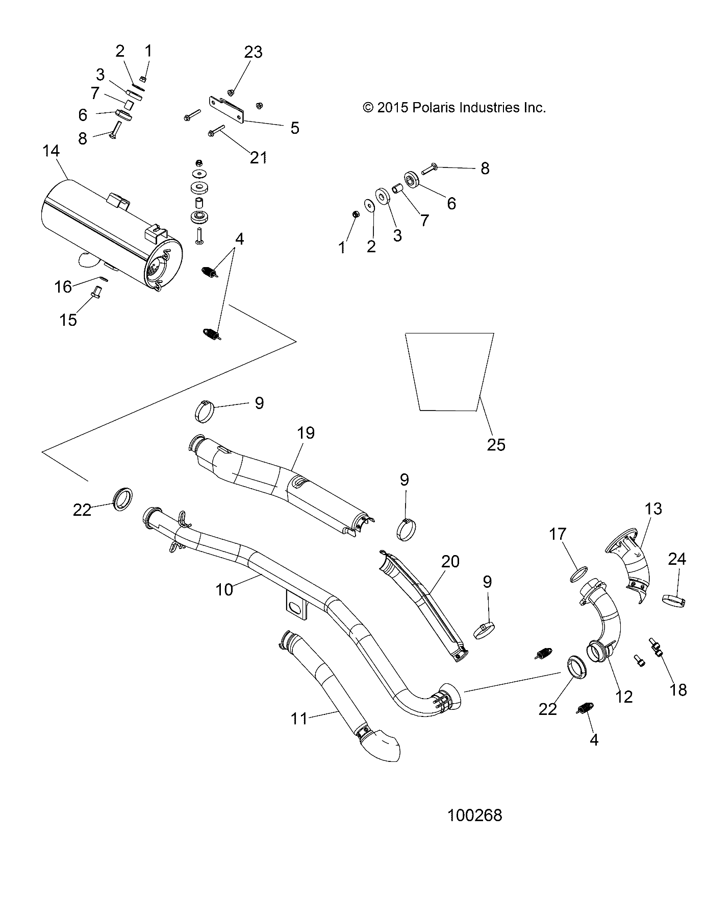 MOTEUR ECHAPPEMENT POUR SPORTSMAN 450 HO 2016