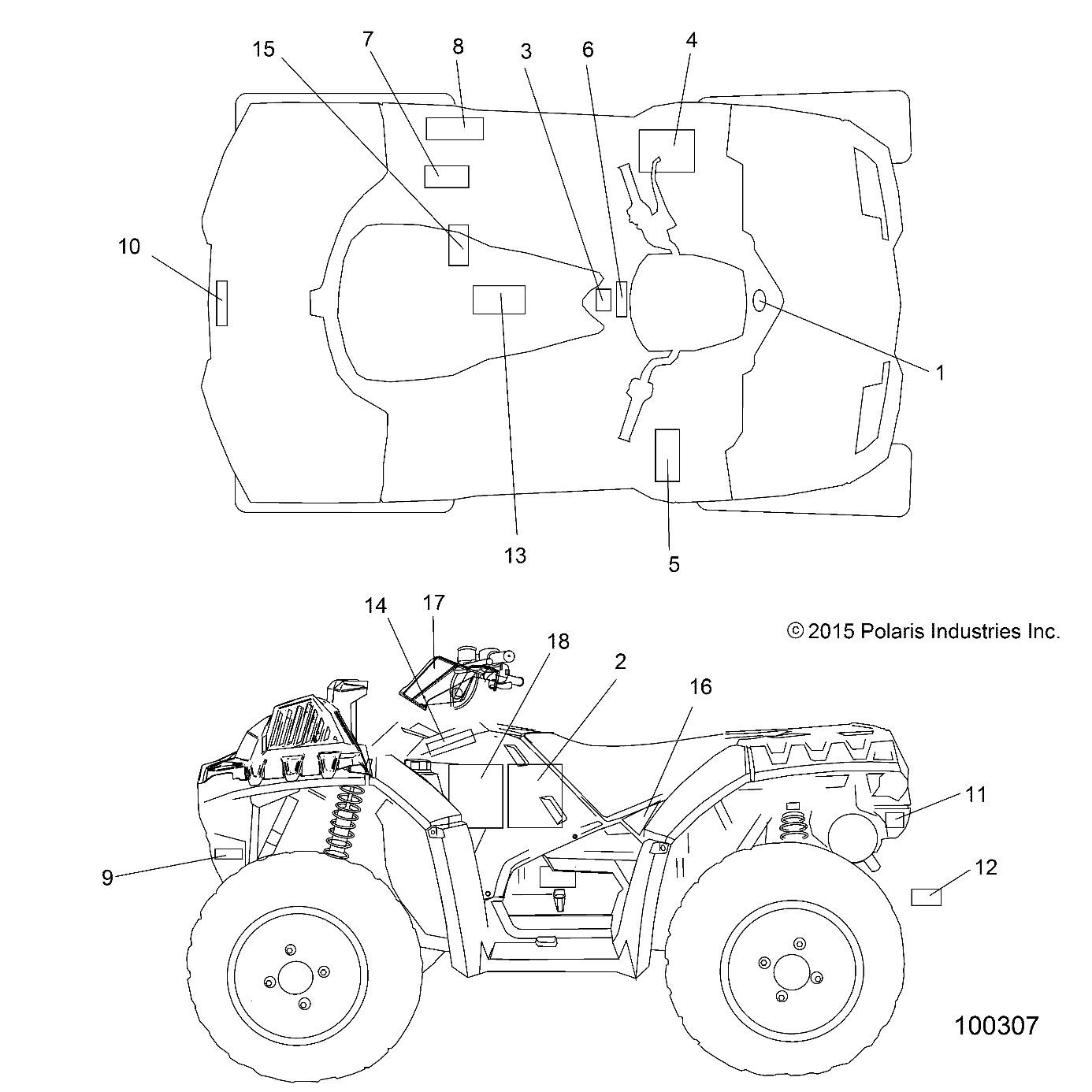 CARROSSERIE AUTOCOLLANTS POUR SPORTSMAN 850 HIGH LIFTER 2016
