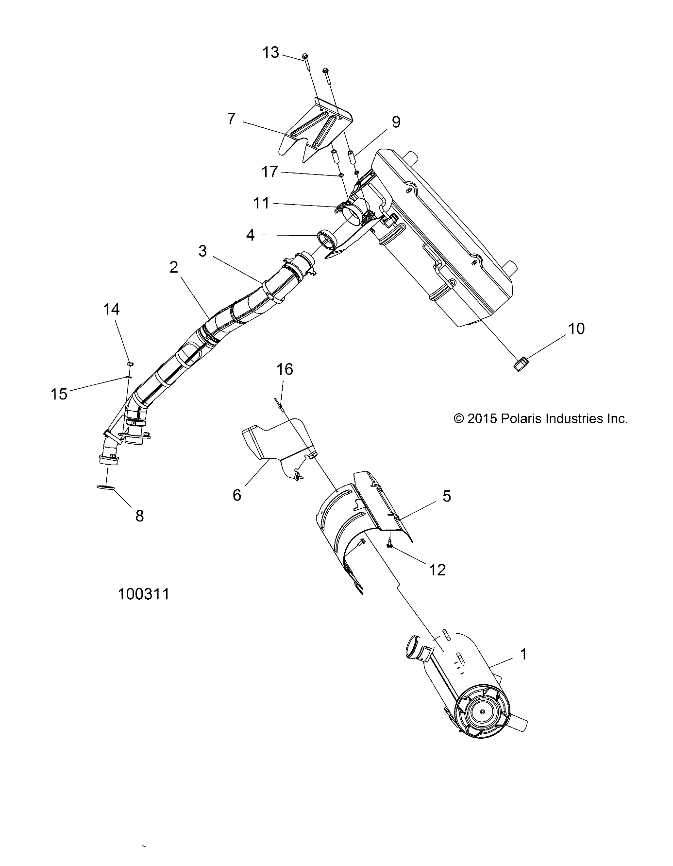 MOTEUR ECHAPPEMENT POUR SPORTSMAN 1000 HIGH LIFTER 2016
