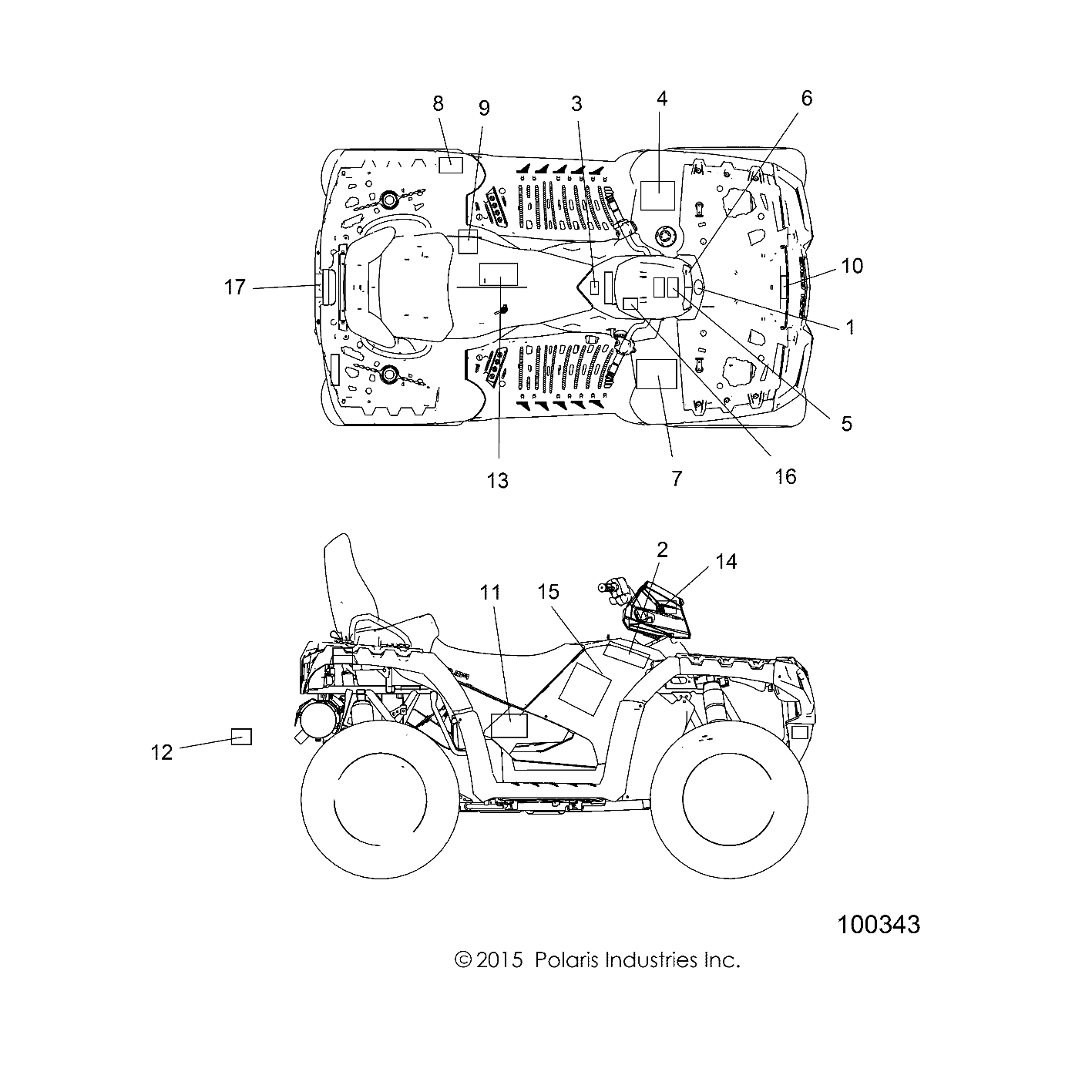 CARROSSERIE AUTOCOLLANTS POUR SPORTSMAN TOURING 1000 MD 2016