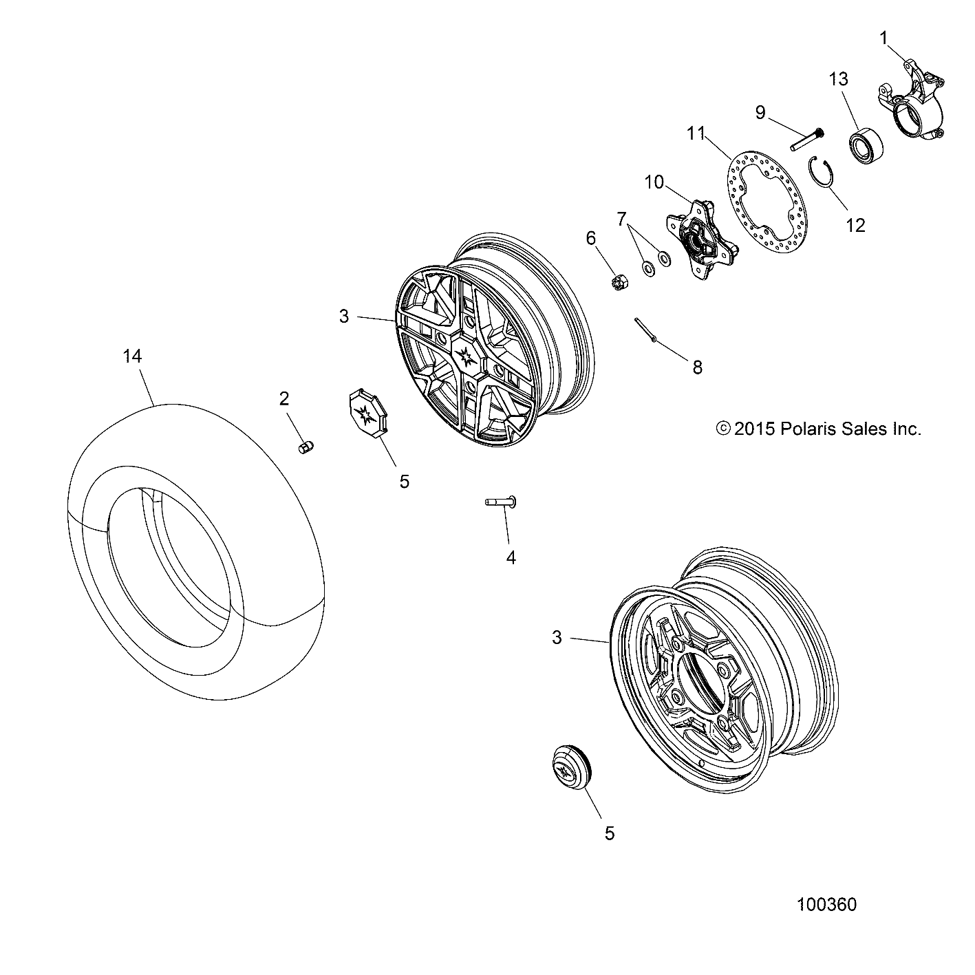 ROUES ROUES ET MOYEUX AVANT POUR SPORTSMAN 1000 MD 2016
