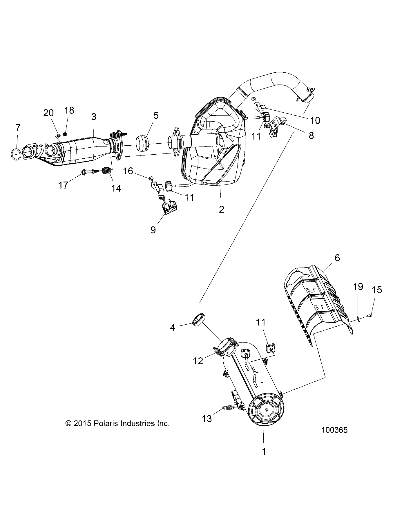 MOTEUR ECHAPPEMENT POUR SPORTSMAN TOURING TRACTOR 1000 2016