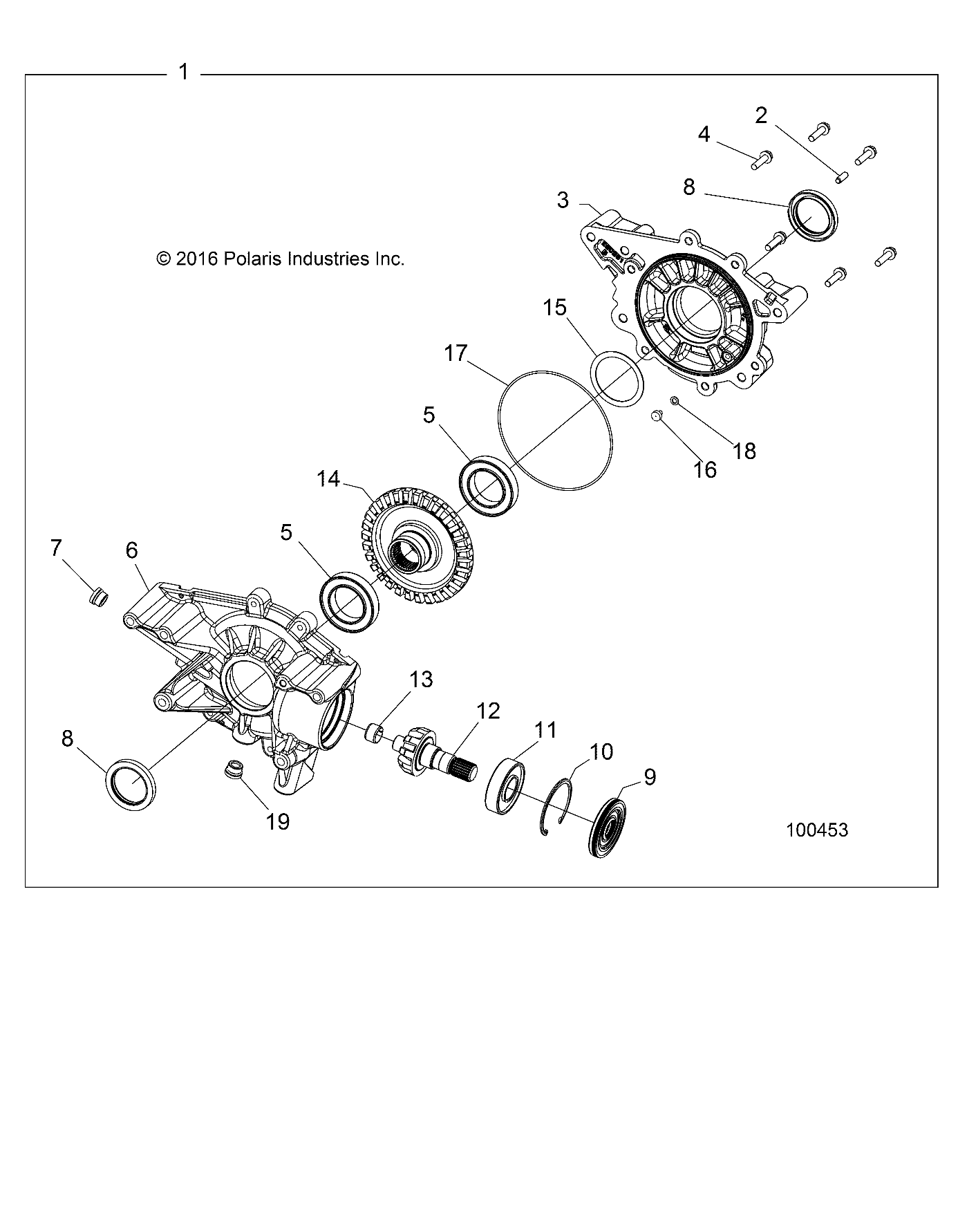 TRANSMISSION INTERIEUR BOITE ARRIERE POUR SPORTSMAN 570 6X6 2020