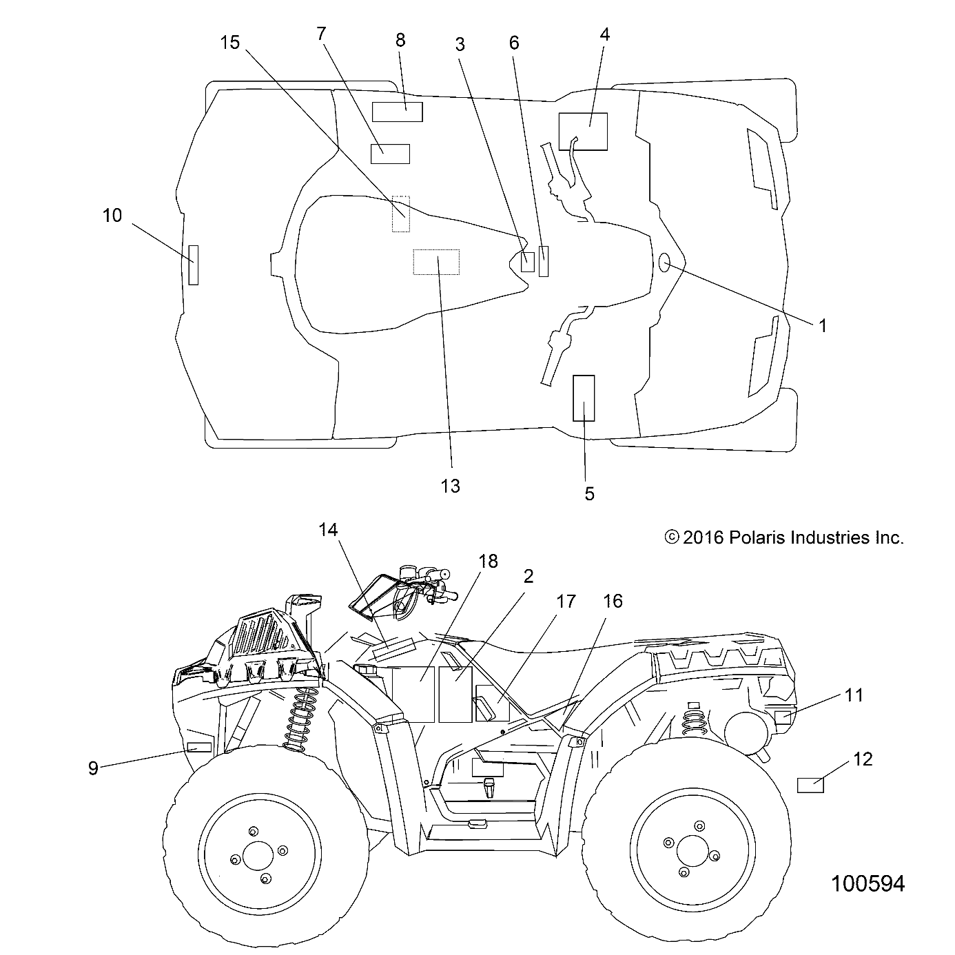 CARROSSERIE AUTOCOLLANTS POUR SPORTSMAN 850 HIGH LIFTER 2017