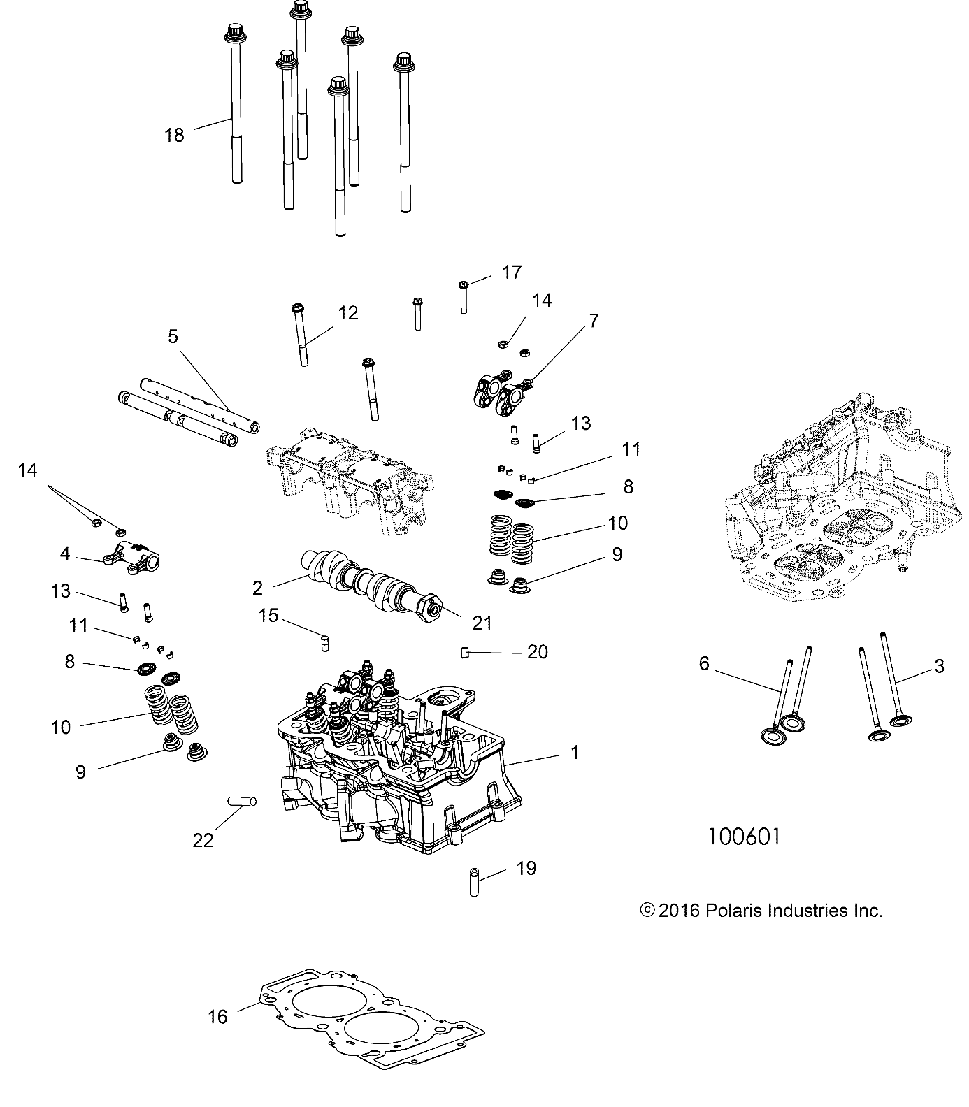 MOTEUR TETE DE CYLINDRE CAMES ET VALVES POUR SPORTSMAN 850 HIGH LIFTER 2017