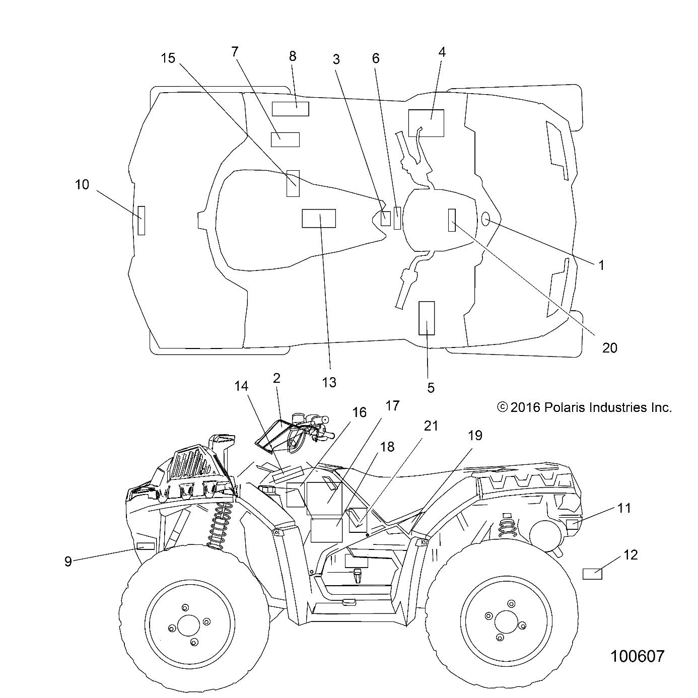 CARROSSERIE AUTOCOLLANTS POUR SPORTSMAN 1000 HIGH LIFTER 2017
