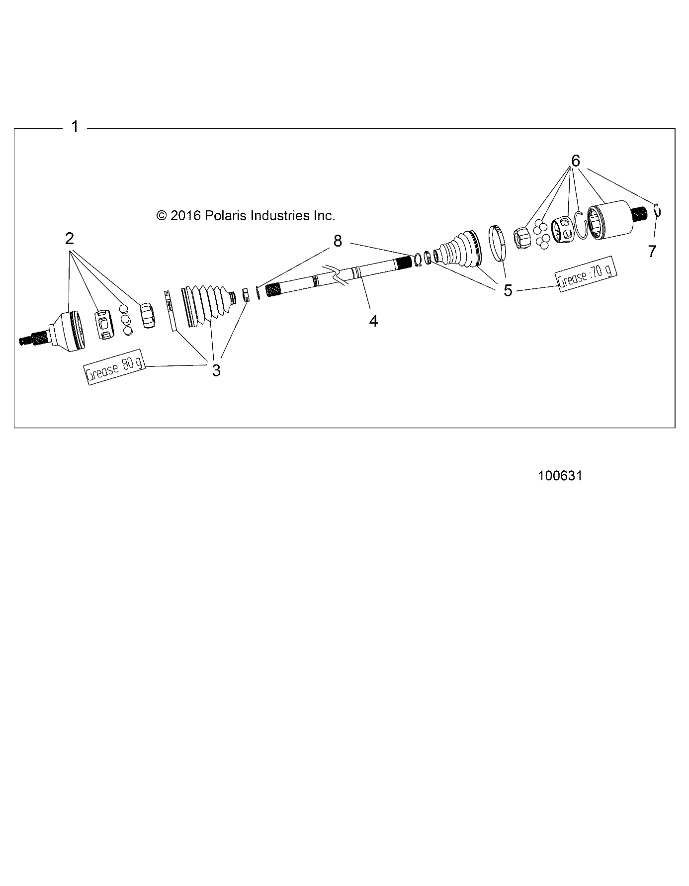 TRANSMISSION ARBRE DE TRANSMISSION ARRIERE POUR SPORTSMAN 570 EPS TRACTOR 2019