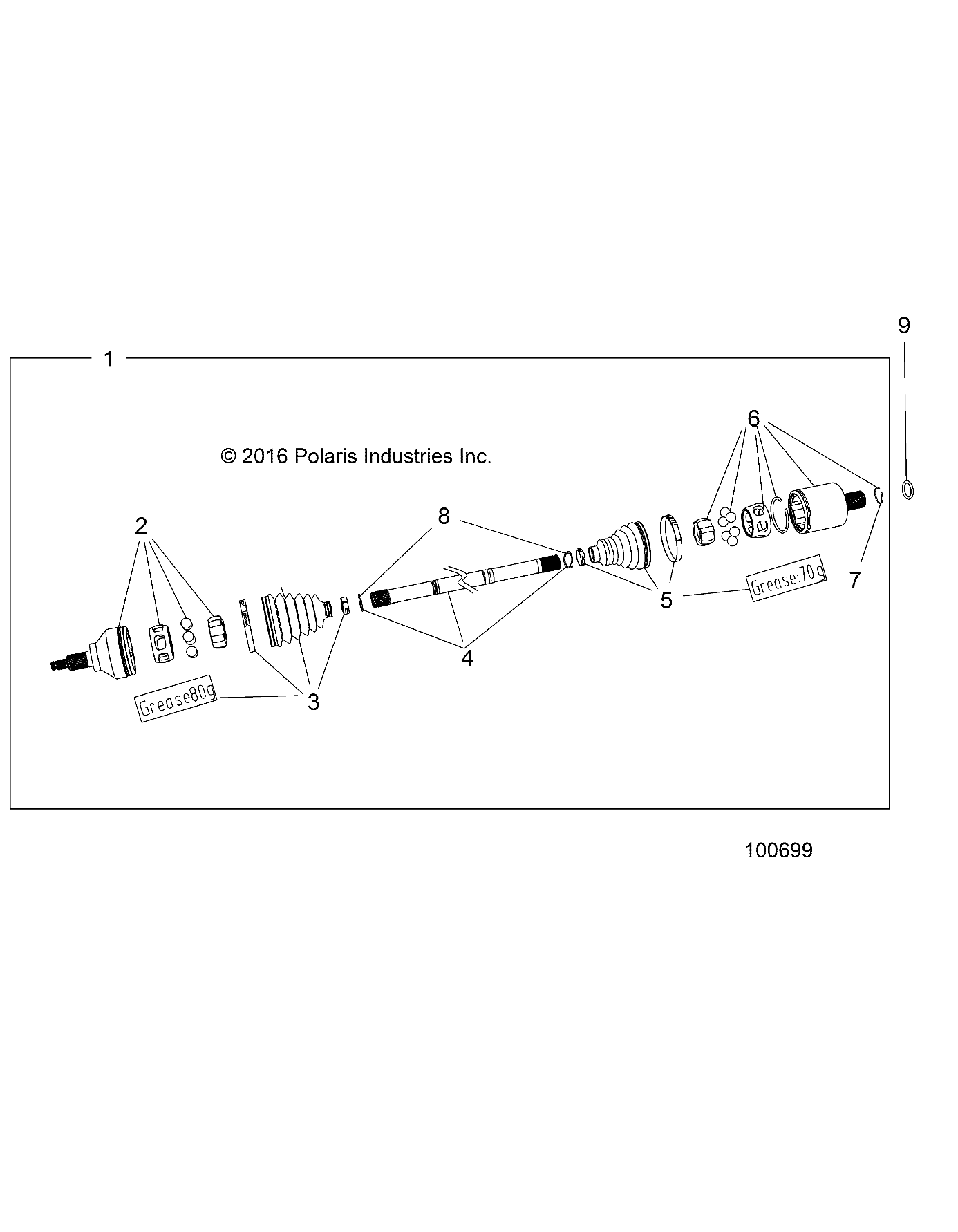 TRANSMISSION ARBRE DE TRANSMISSION ARRIERE POUR SPORTSMAN 570 EFI HD 2017