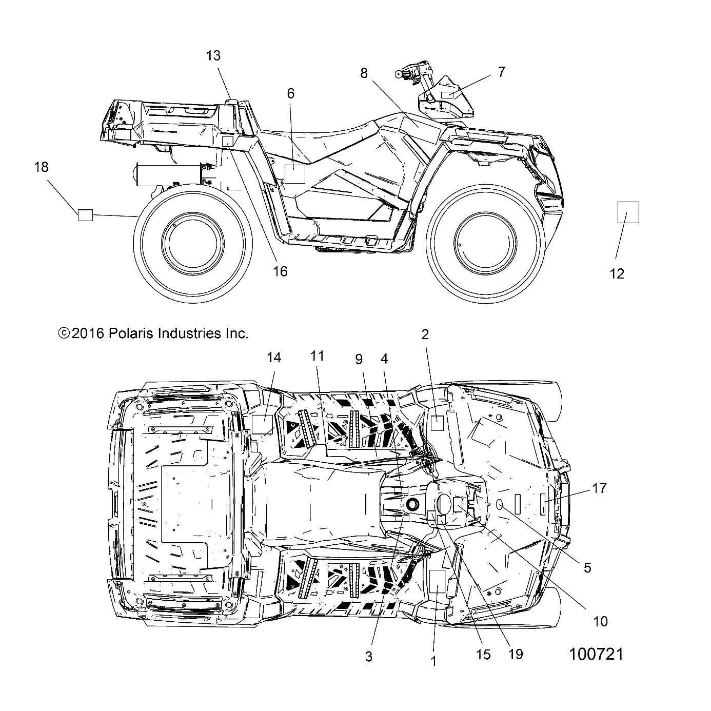 CARROSSERIE AUTOCOLLANTS POUR SPORTSMAN X2 570 EPS TRACTOR 2019