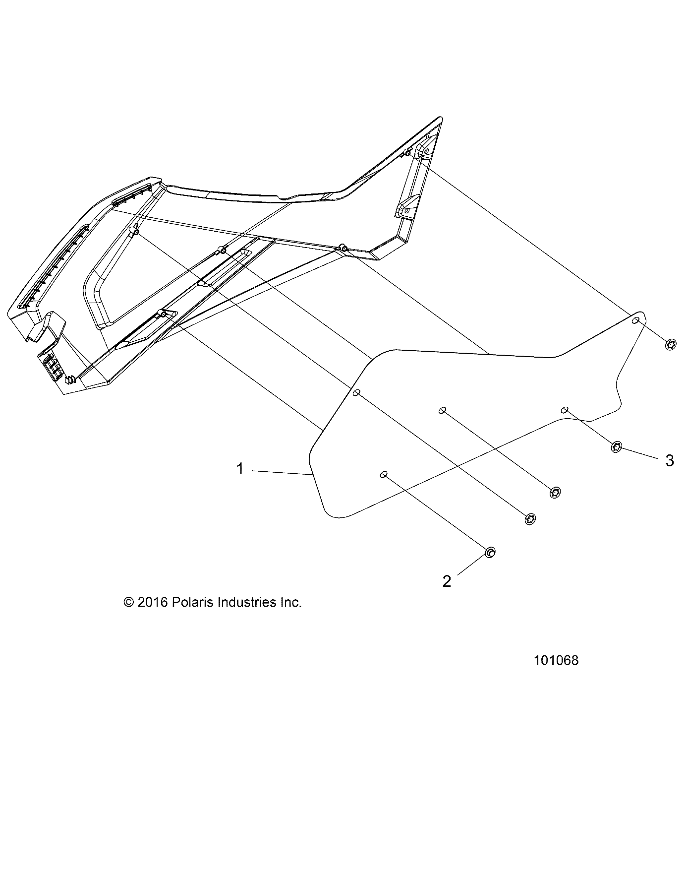 CARROSSERIE PANNEAU COTE DROIT ELEMENT DE CHALEUR ET MATERIEL 2 UP POUR 570 TR PRM PS MD 2015