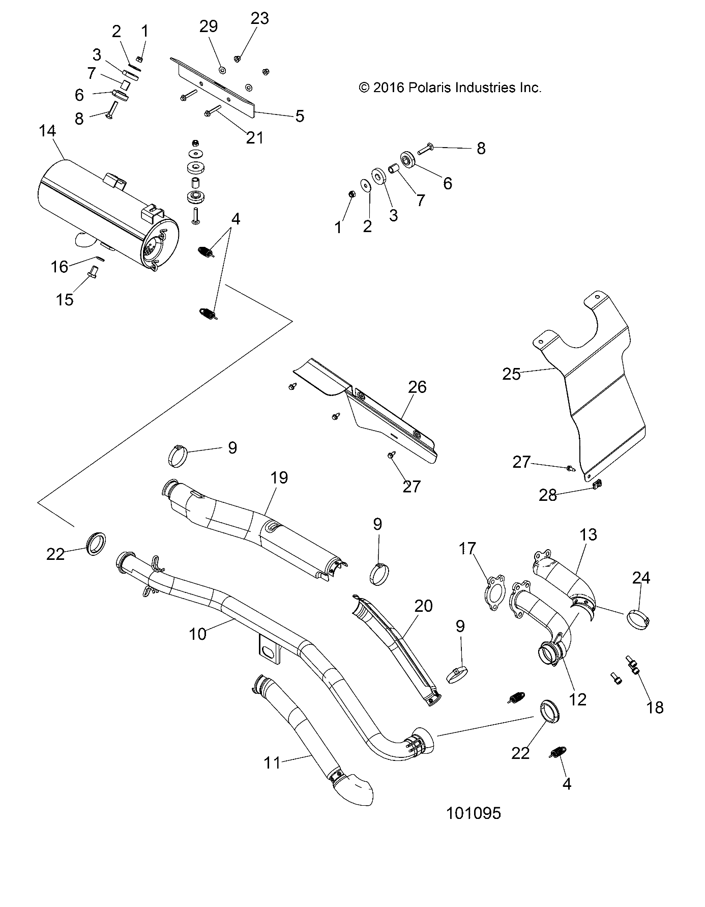 MOTEUR ECHAPPEMENT POUR SPORTSMAN 450 HO 2017
