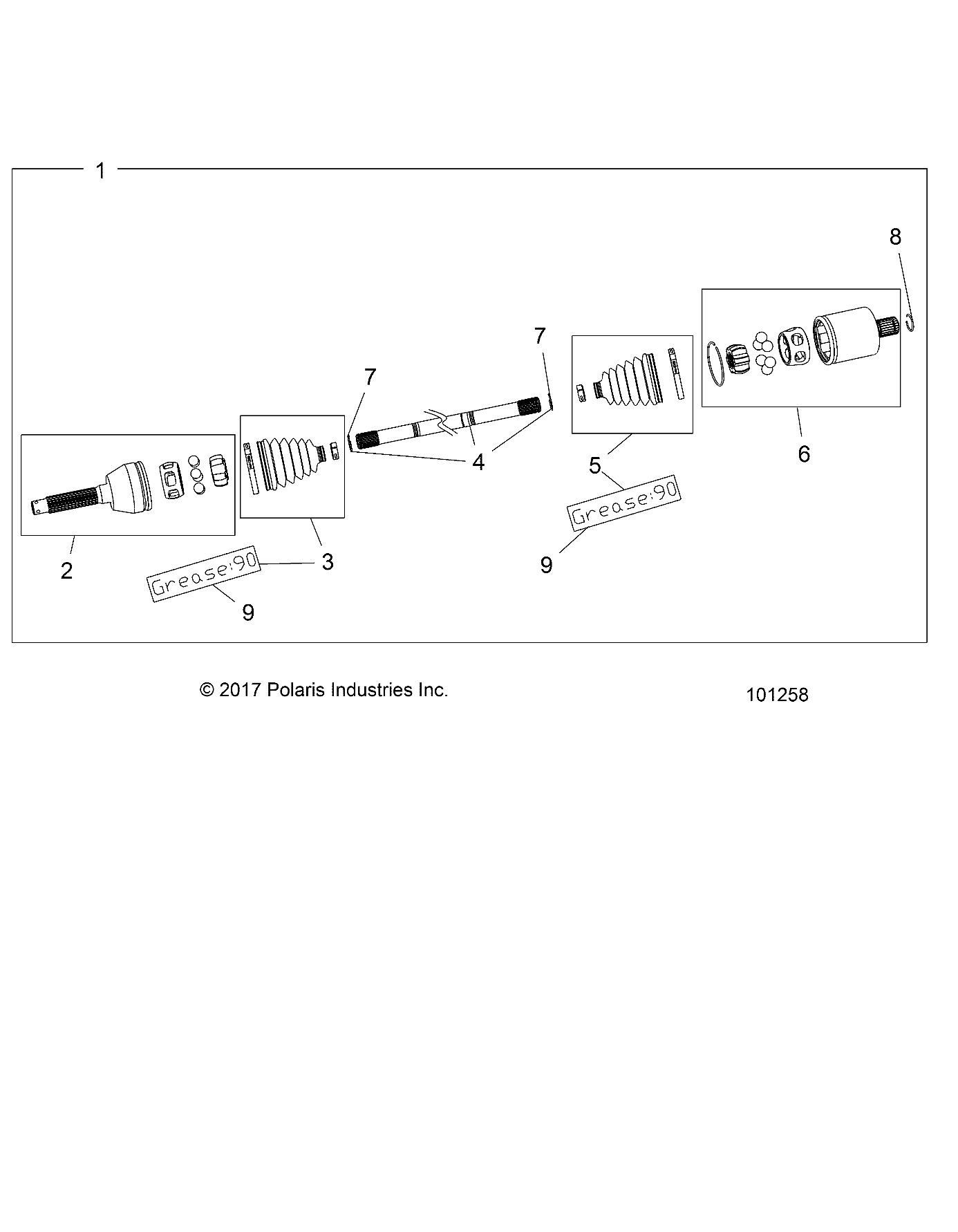 TRANSMISSION ARBRE DENTRAINEMENT AVANT POUR SPORTSMAN 570 6X6 EURO 2019