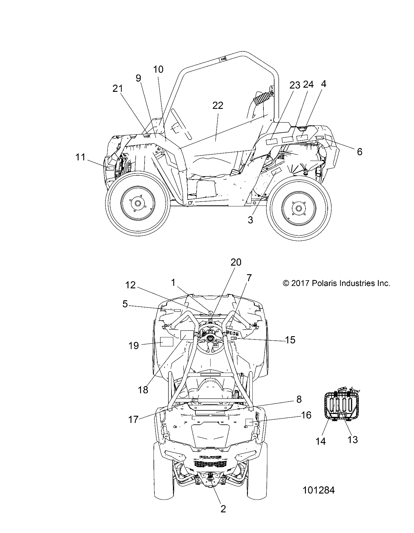 CARROSSERIE AUTOCOLLANTS POUR ACE 570 2018