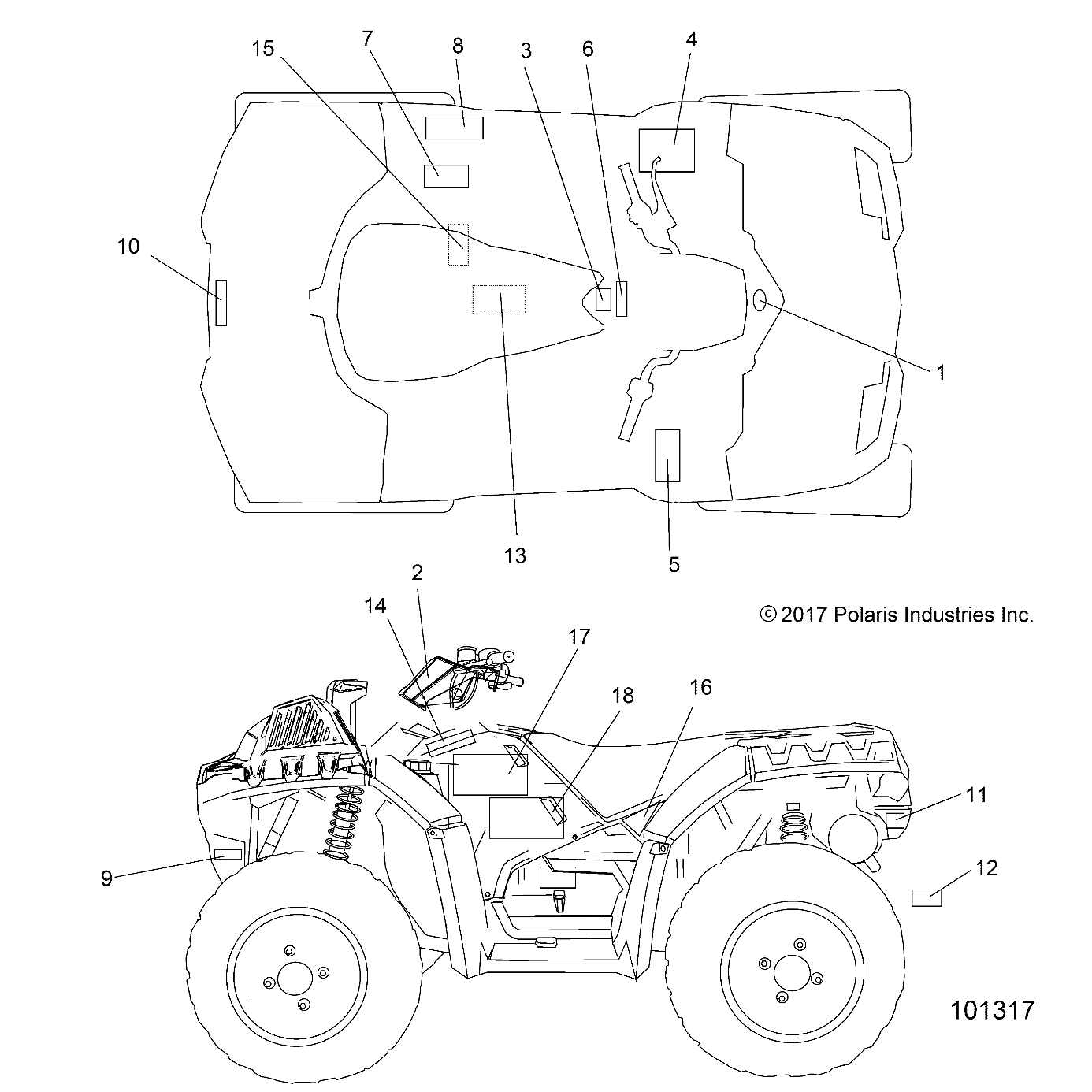 CARROSSERIE AUTOCOLLANTS POUR SPORTSMAN 850 HIGH LIFTER 2019