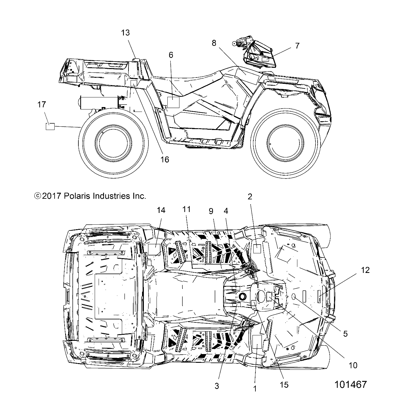 CARROSSERIE AUTOCOLLANTS POUR SPORTSMAN 570 X2 EPS EU 2018