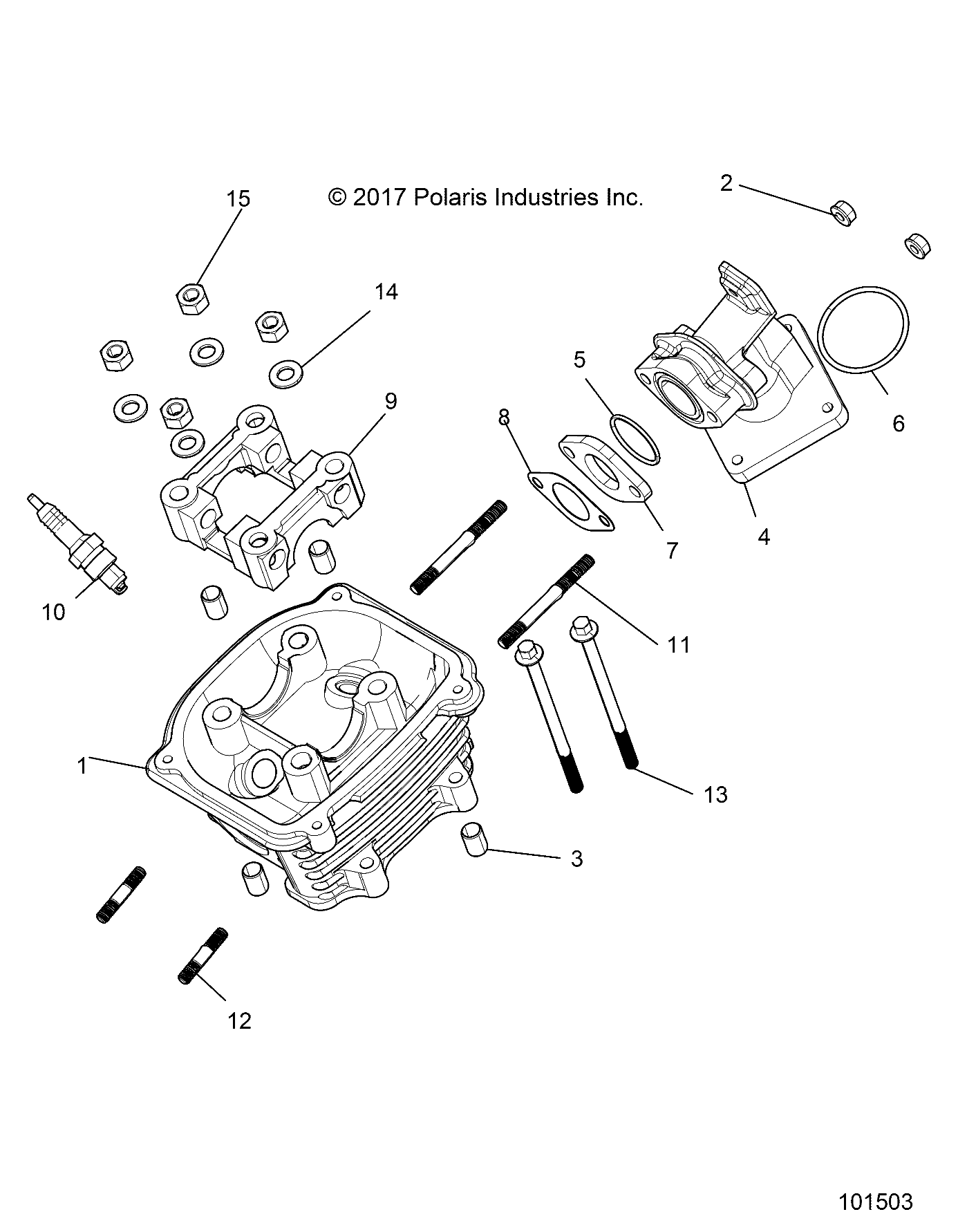 MOTEUR TETE DE CYLINDRE ASM POUR ACE 150 EFI 2021