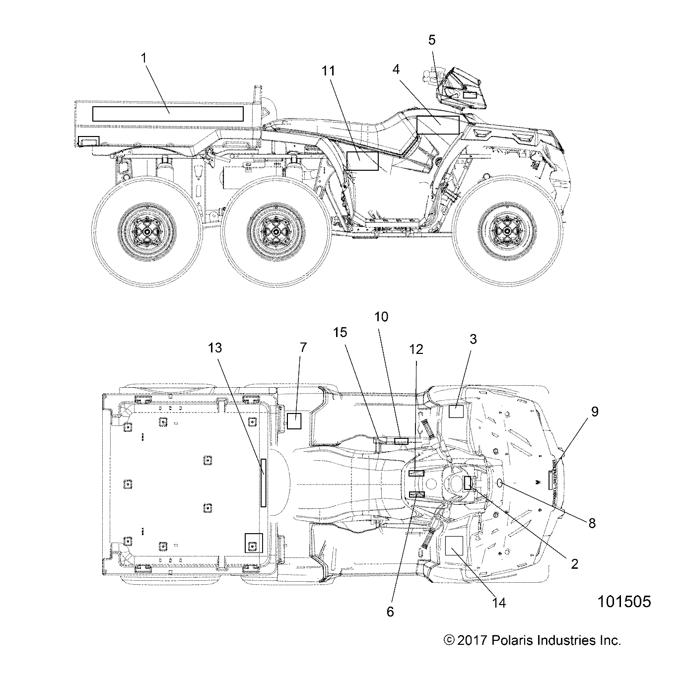 CARROSSERIE AUTOCOLLANTS POUR SPORTSMAN 570 6X6 EURO 2018