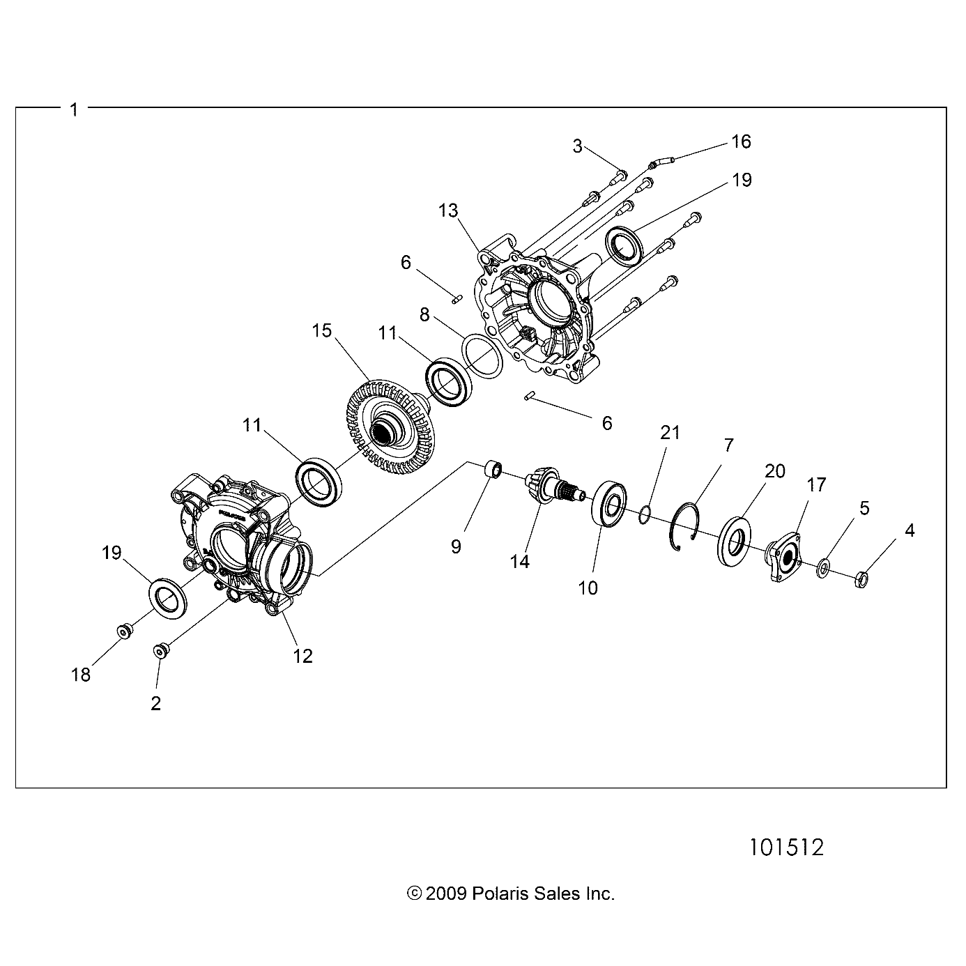 TRANSMISSION INTERIEUR BOITE ARRIERE POUR SPORTSMAN 850 HIGH LIFTER 2020