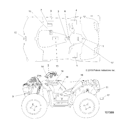CARROSSERIE AUTOCOLLANTS POUR SPORTSMAN XP 1000 HIGH LIFTER 2019