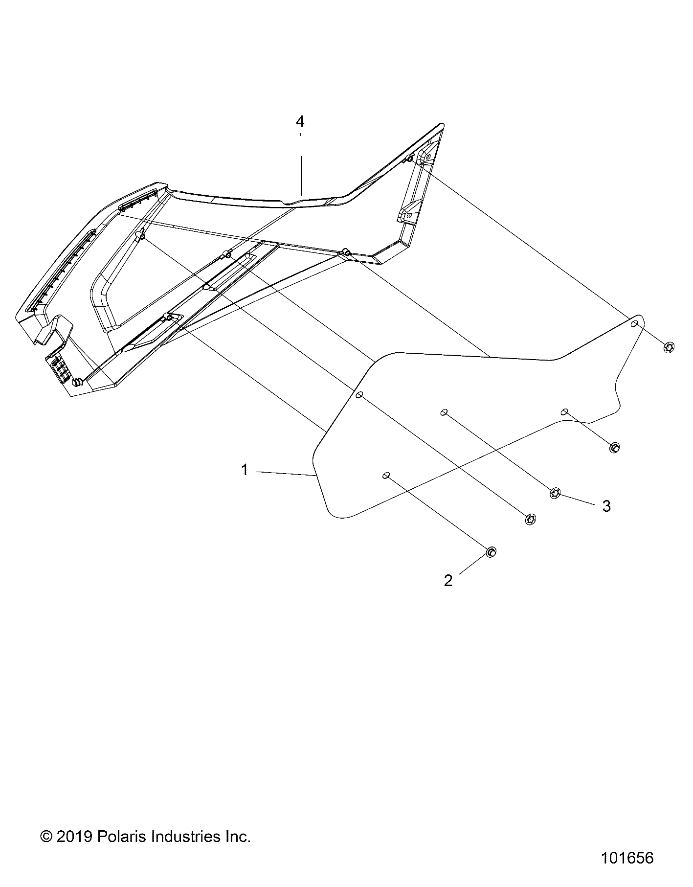 CARROSSERIE PANNEAU COTE DROIT ELEMENT DE CHALEUR ET MATERIEL 2 UP POUR SPORTSMAN 570 X2 2020