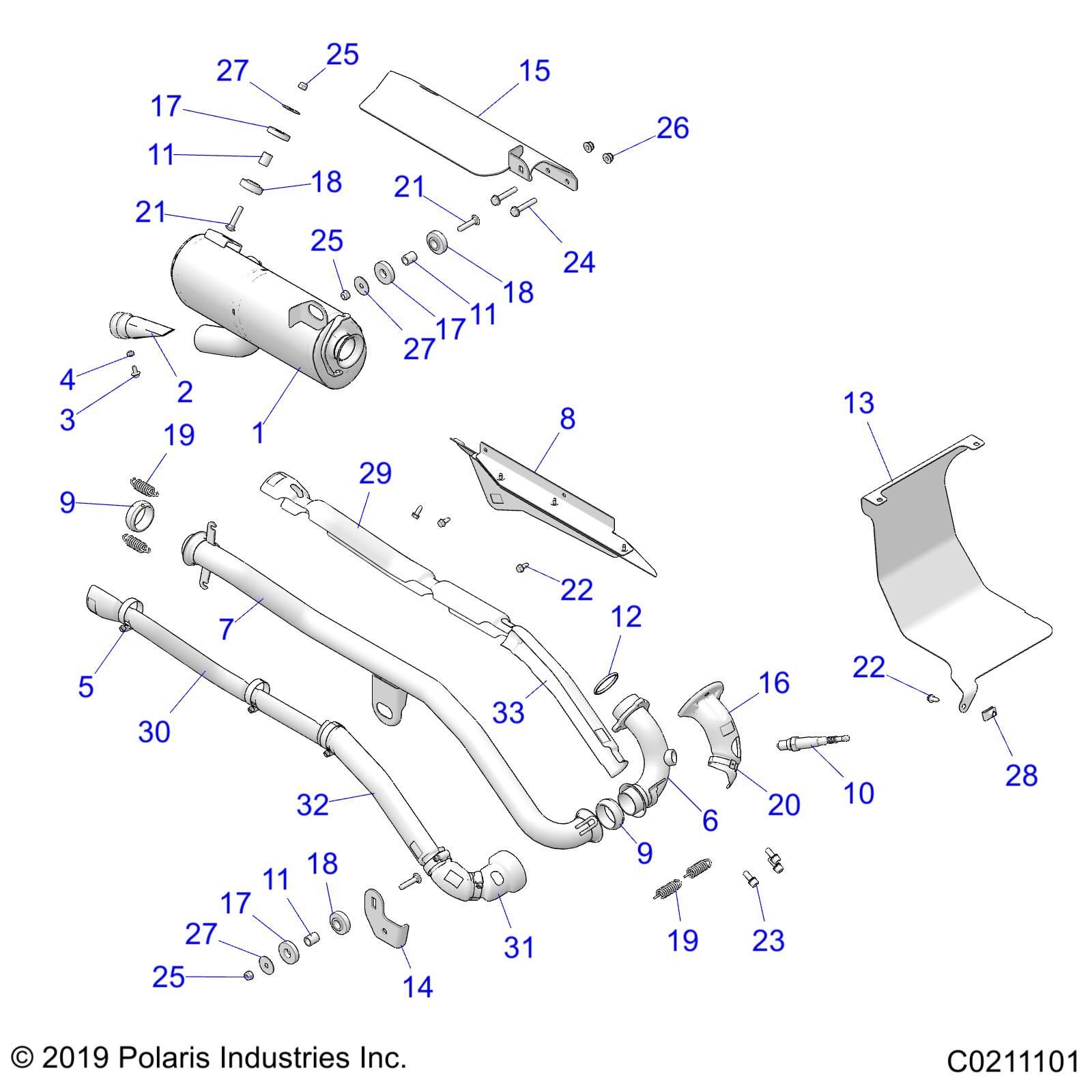 MOTEUR ECHAPPEMENT POUR SPORTSMAN TOURING 570 PREMIUM TRACTOR 2022