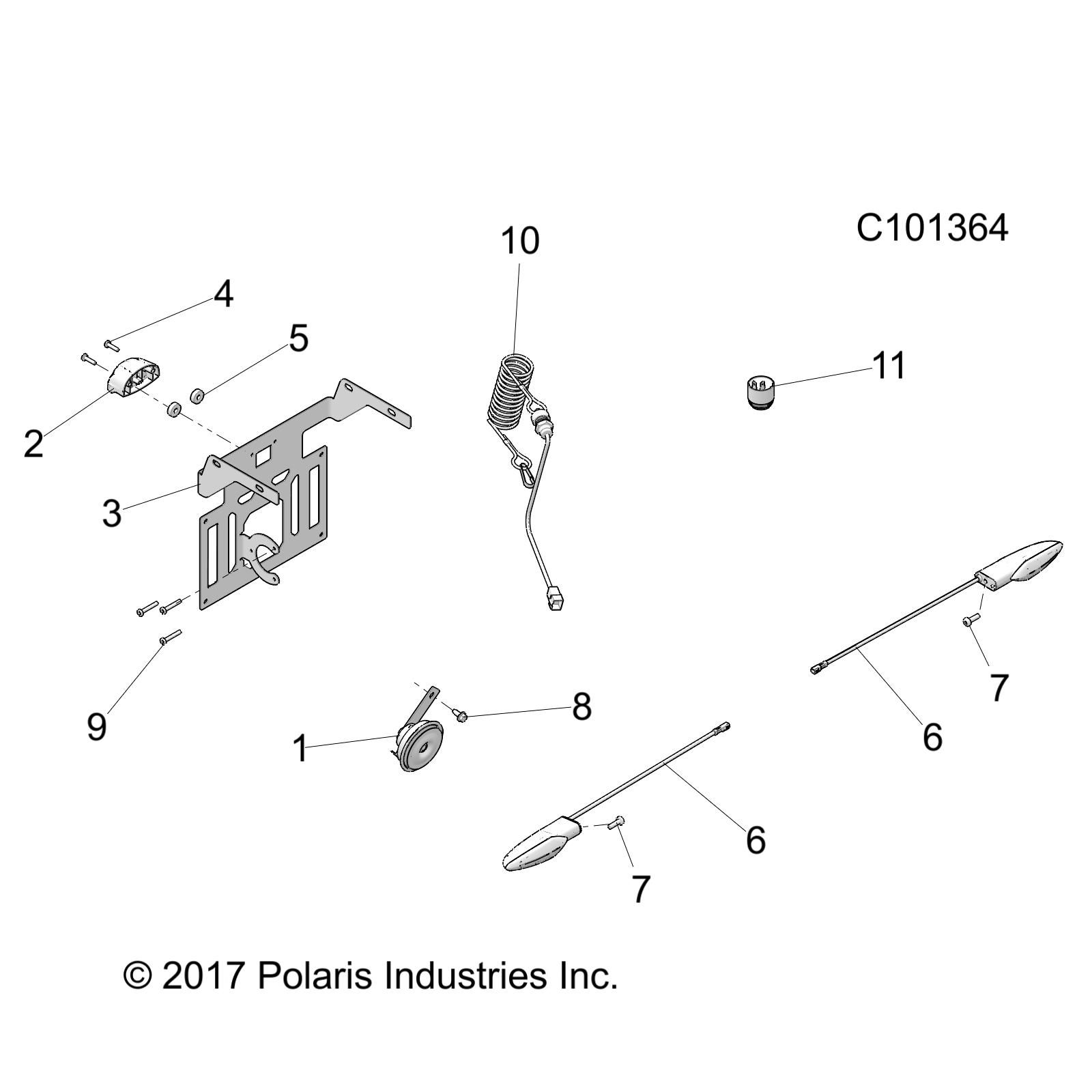 ELECTRIQUE KLAXON ET LUMIERE DE PLAQUE DIMMATRICULATION POUR SPORTSMAN 570 EPS EU TRACTOR ZUGLOF 2020