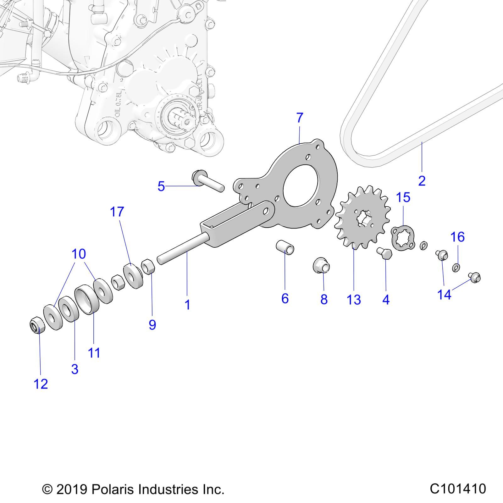 TRANSMISSION TENDEUR DE CHAINE ET PIGNON POUR ATV RANGER 150 EFI MD 2020