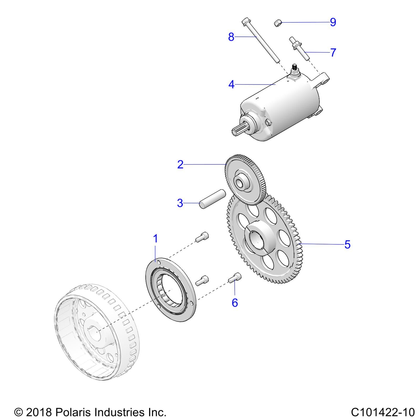 MOTEUR DISPOSITIF DENTRAINEMENT DU DEMARREUR POUR SPORTSMAN TOURING 570 EPS 2021