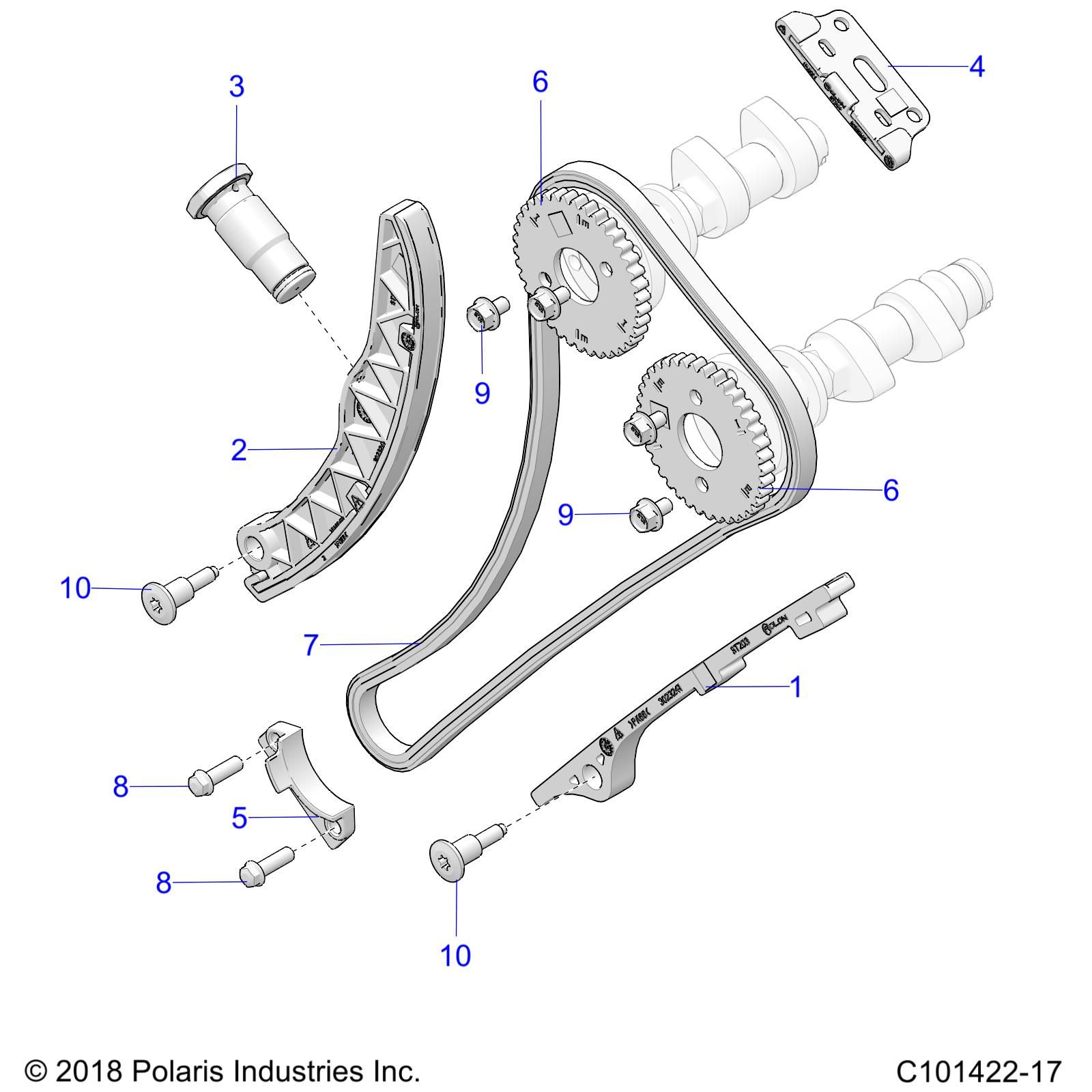 MOTEUR PIGNONS ET CHAINE DE DISTRIBUTION POUR SPORTSMAN 570 X2 EPS TRACTOR 2019
