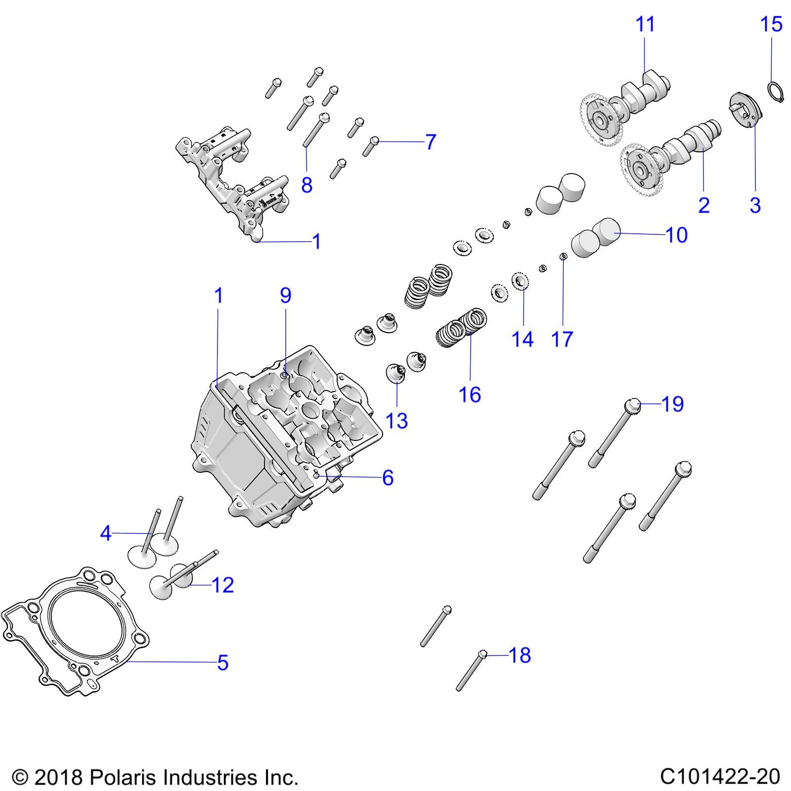 MOTEUR TETE DE CYLINDRE CAMES ET VALVES POUR SPORTSMAN 570 2021