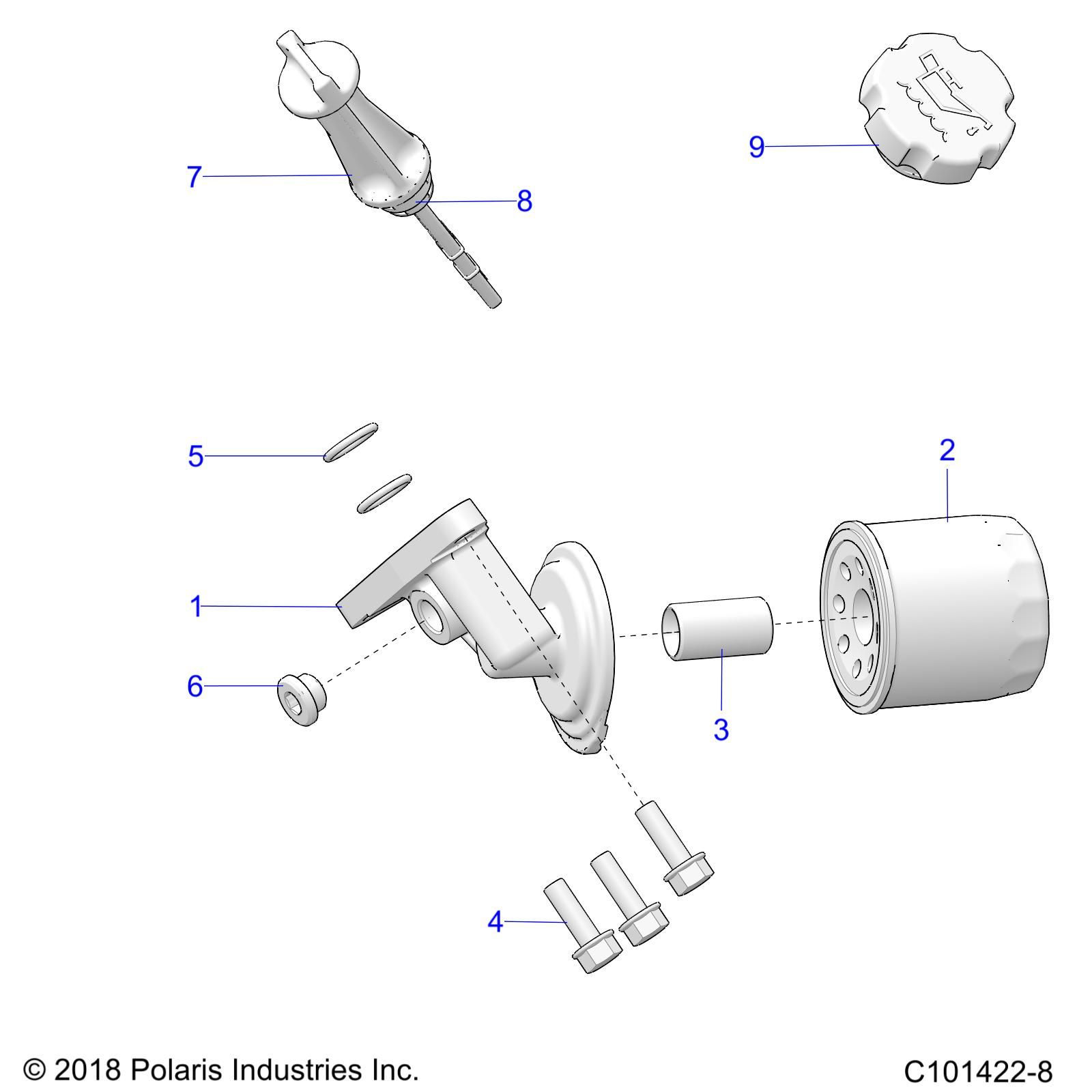 MOTEUR FILTRE A HUILE ET DIPSTICK POUR RZR 570 2020
