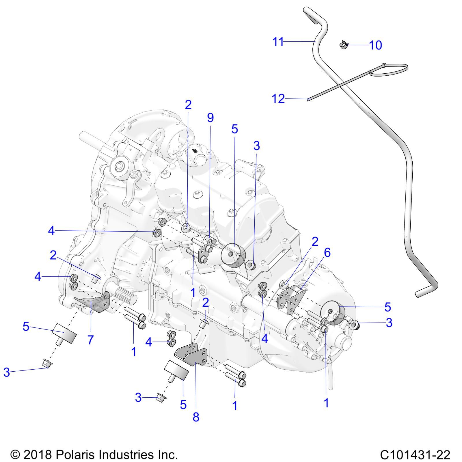 MOTEUR MONTAGE MOTEUR ET TRANSMISSION POUR SPORTSMAN XP 1000 EPS 48 EU 3PC 2022