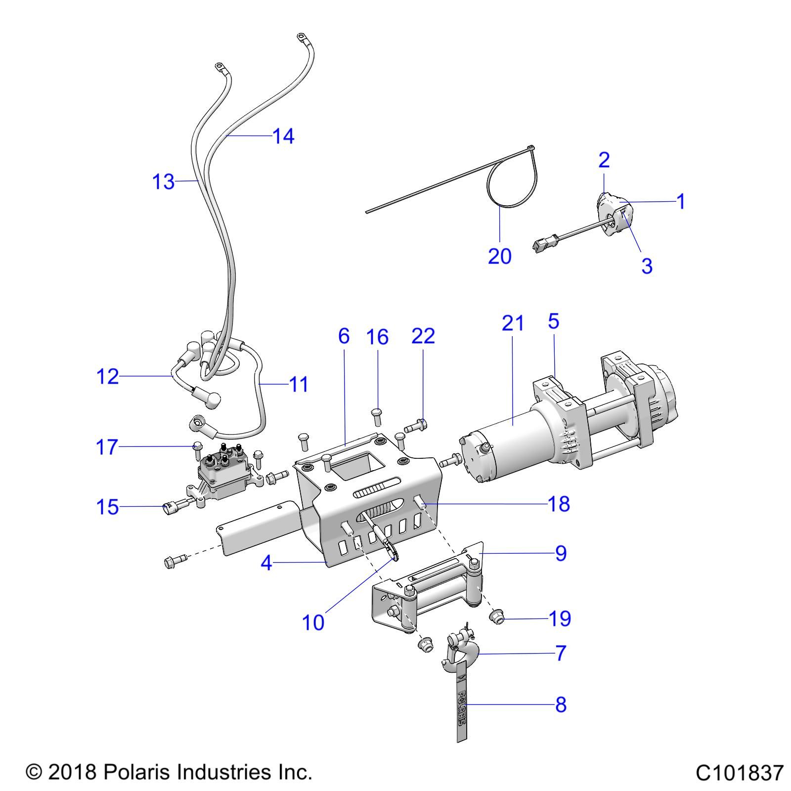 CHASSIS TREUIL POUR SPORTSMAN 570 6X6 EURO 2020