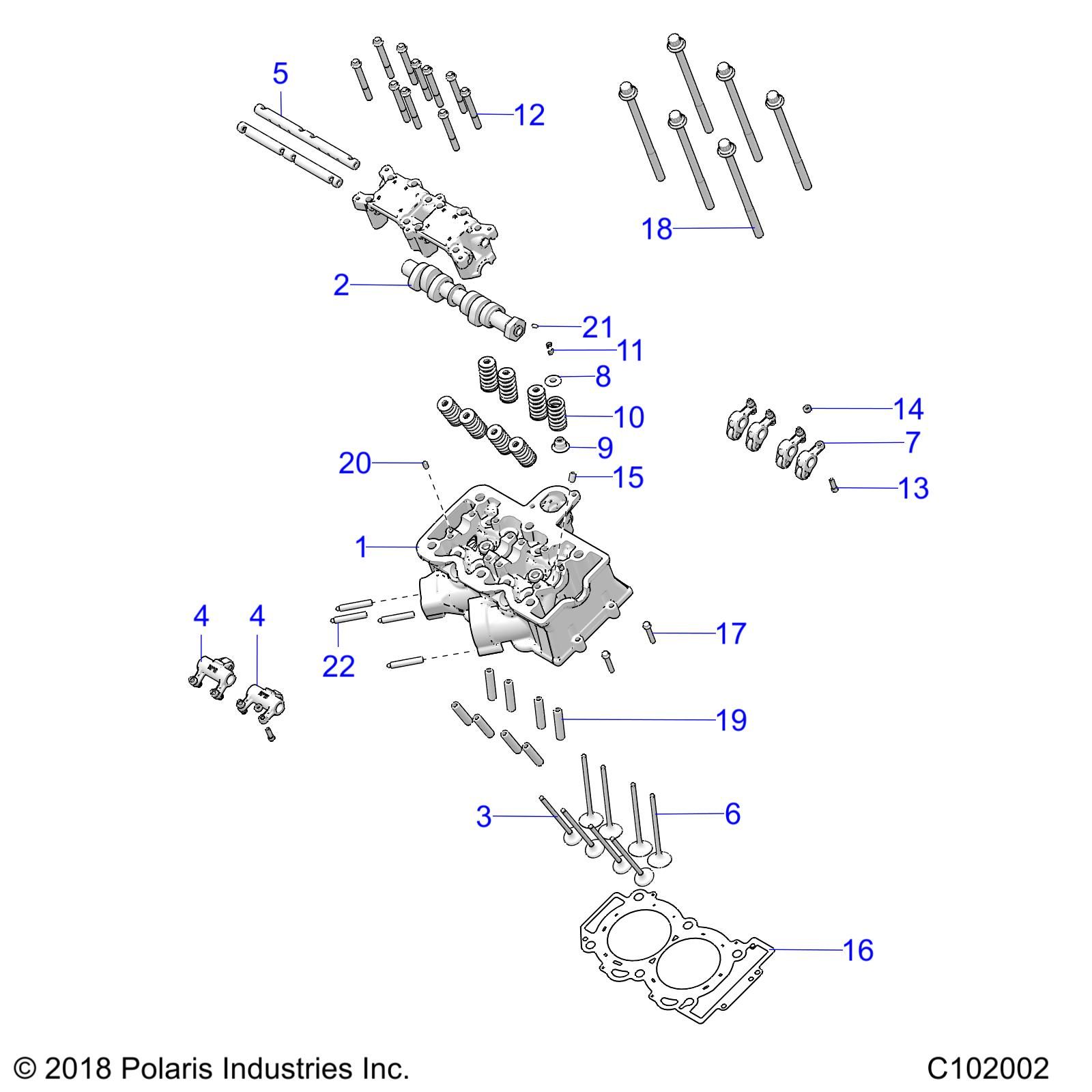 MOTEUR TETE DE CYLINDRE CAMES ET VALVES POUR SPORTSMAN XP 1000 HUNTER EDITION 2021