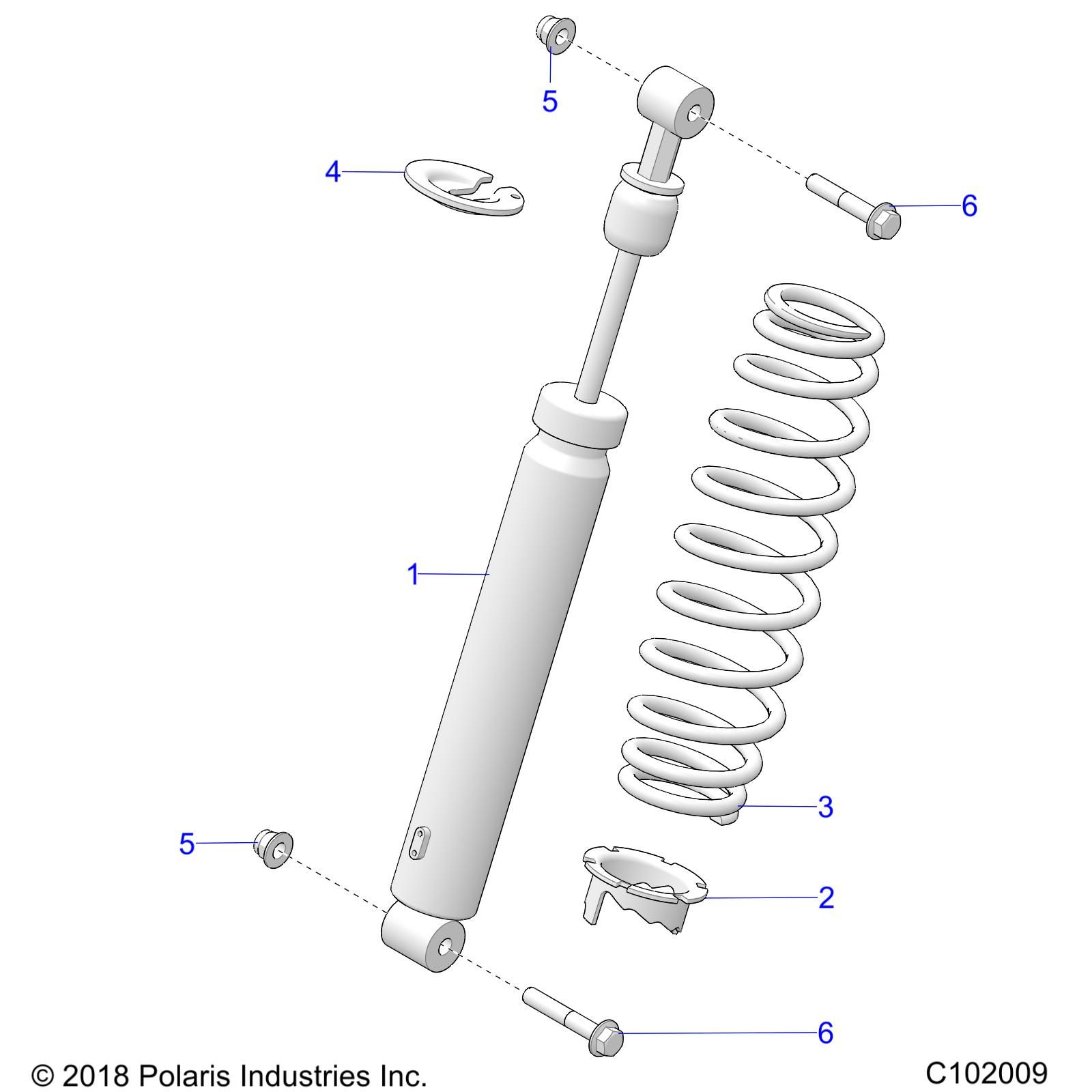 SUSPENSION SHOCK FRONT POUR SPORTSMAN XP 1000 EPS 48 EU 3PC INTL R01 2023