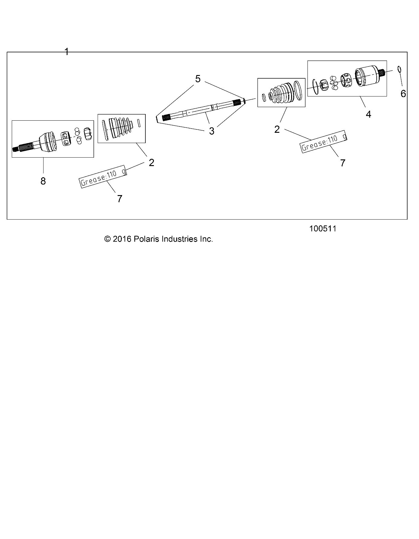 TRANSMISSION DEMI ARBRE ARRIERE FROM 42616 POUR ACE 570 EFI HD 2016