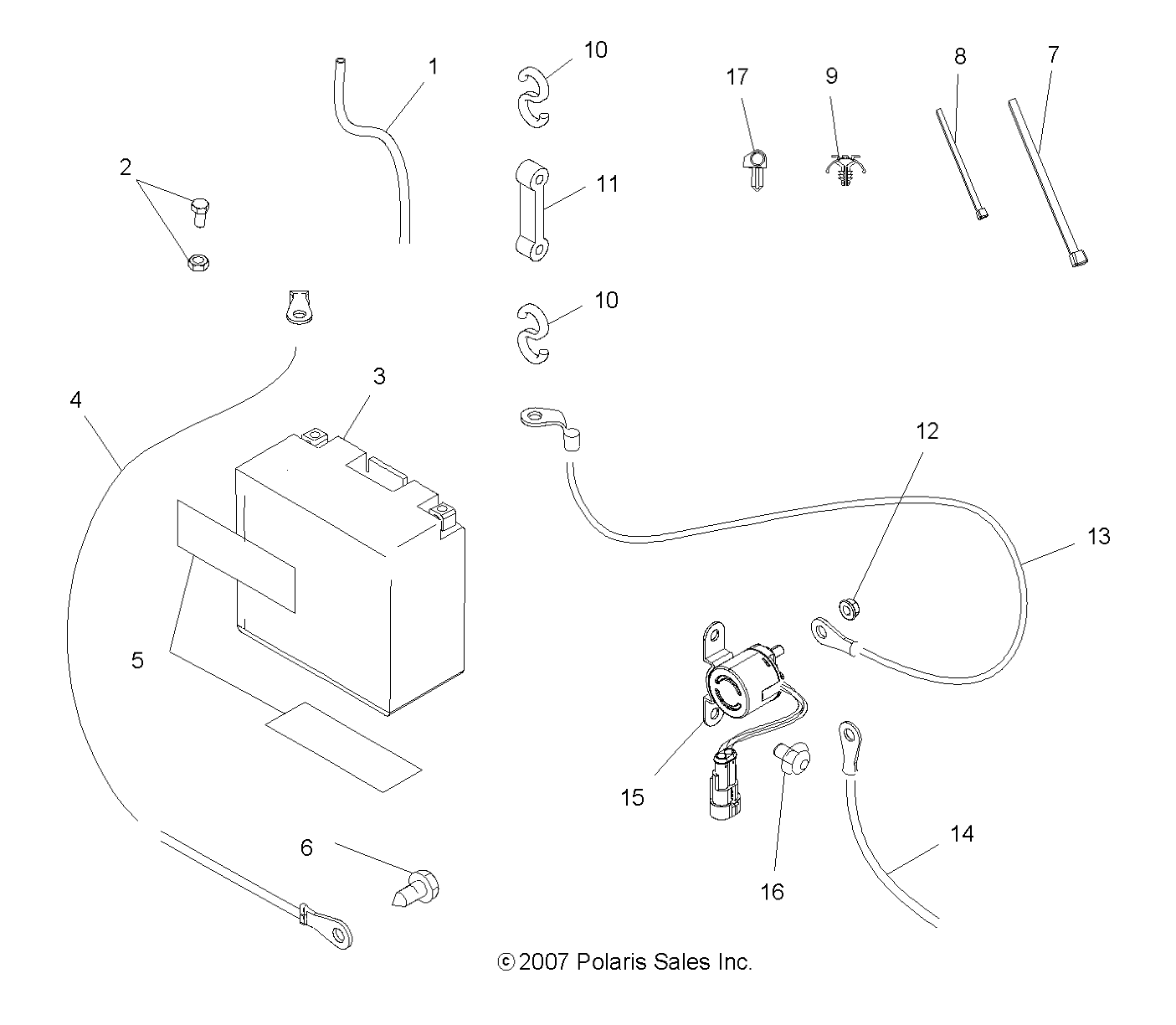 ELECTRIQUE BATTERIE POUR SPORTSMAN 500 HO 2008
