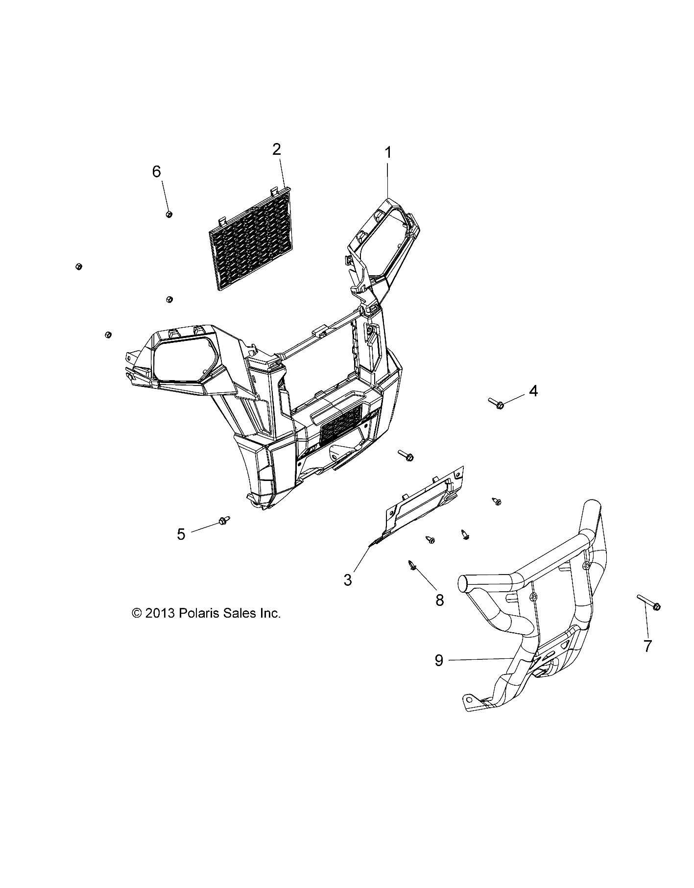 CARROSSERIE PARE CHOC AVANT POUR SCRAMBLER XP 1000 HO EPS 2014