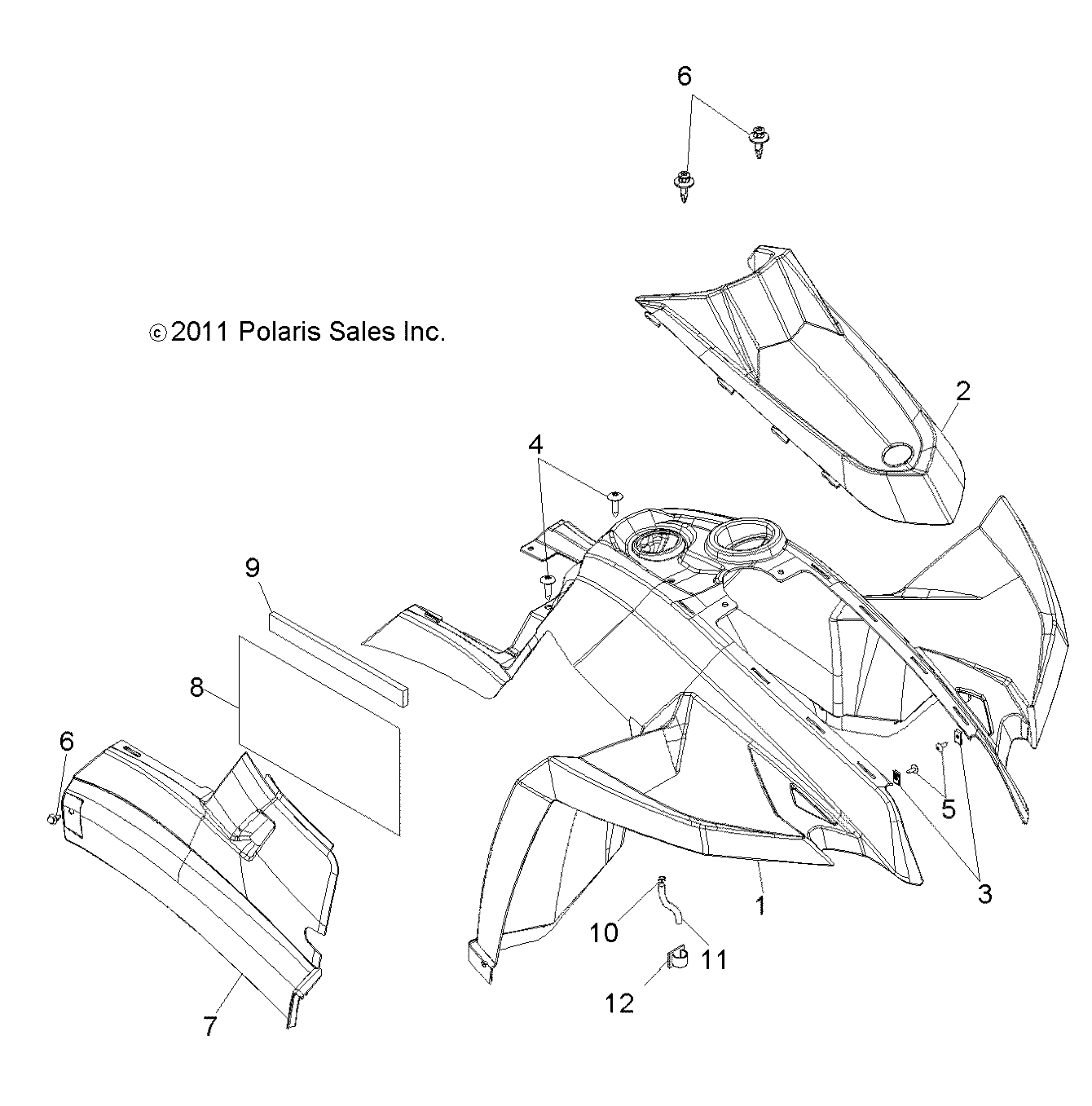 CARROSSERIE CABINE AVANT POUR SCRAMBLER 500 4X4 2012
